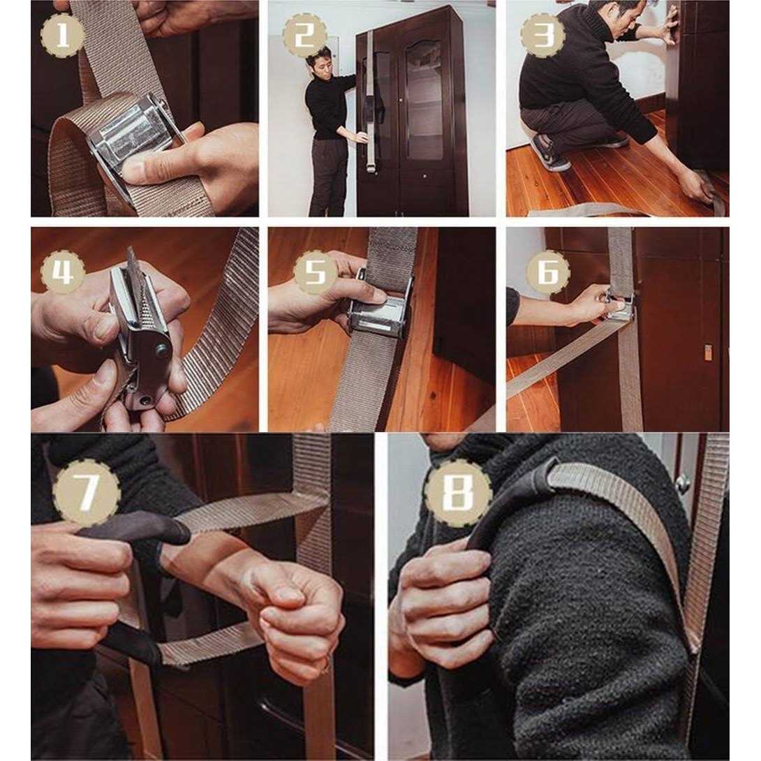 MouZie Heavy Duty Furniture Lifter 4 Appliance Roller Sliders with 660 lbs Load Capacity Wheels + Adjustable Height Lifting Tool Lever Suitable - Inhomebuy