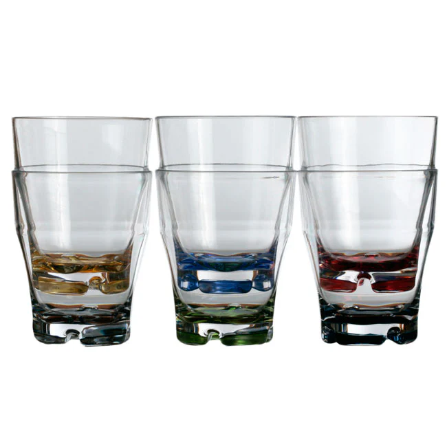 Party - Stackable Water Glass - Colors - Set 6 pcs - Inhomebuy