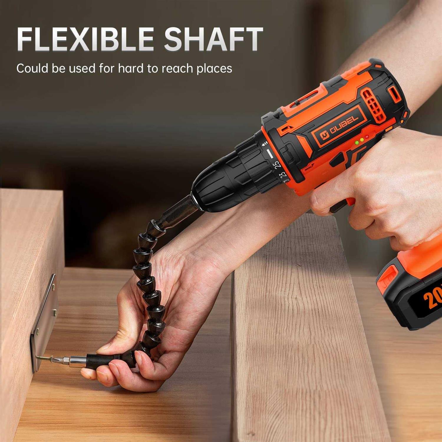Drill Set OUBEL 12V Cordless Drill with 42 Acessories Home Power Drill Cordless with 3/8 Keyless Chuck - Inhomebuy