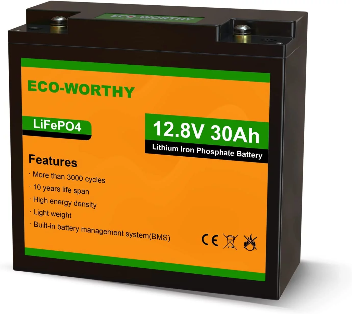 Eco-Worthy 12V 20AH Lithium Battery LiFePO4 Battery Deep Cycle for Outdoor Camping RV Boat Solar System - Inhomebuy