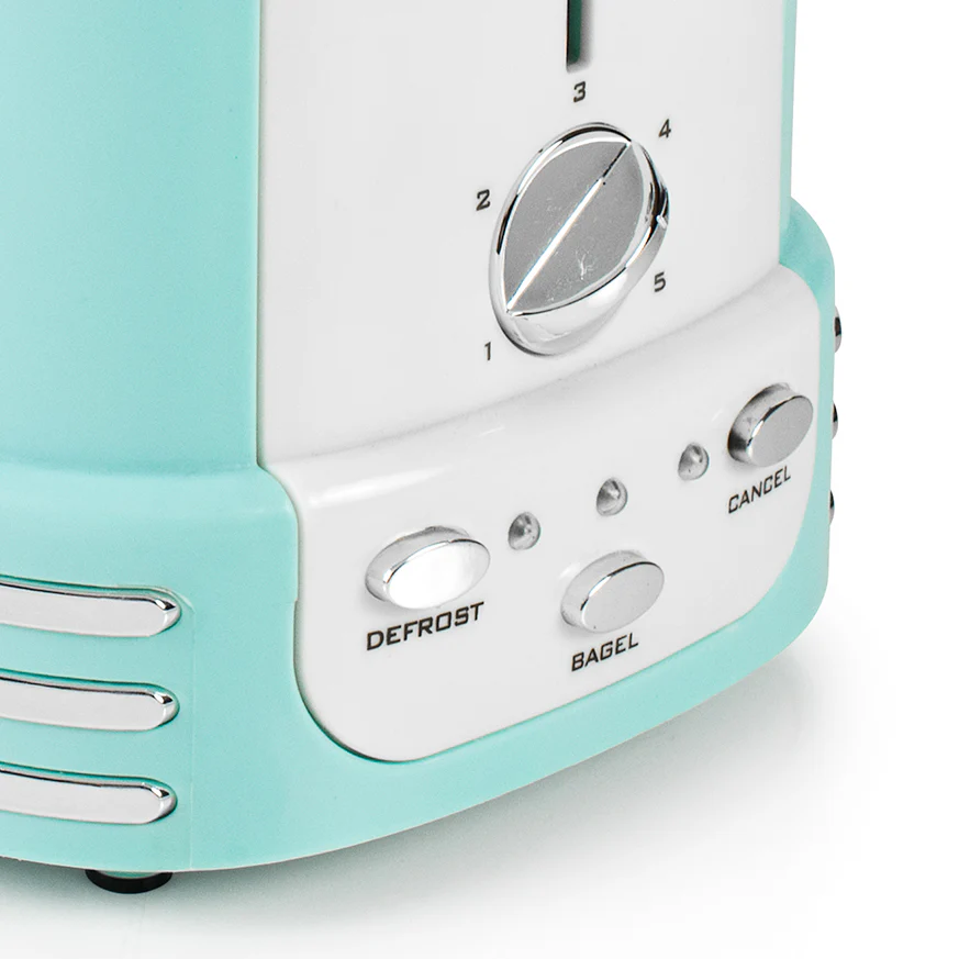 Retro 2-Slice Toaster, Aqua - Inhomebuy