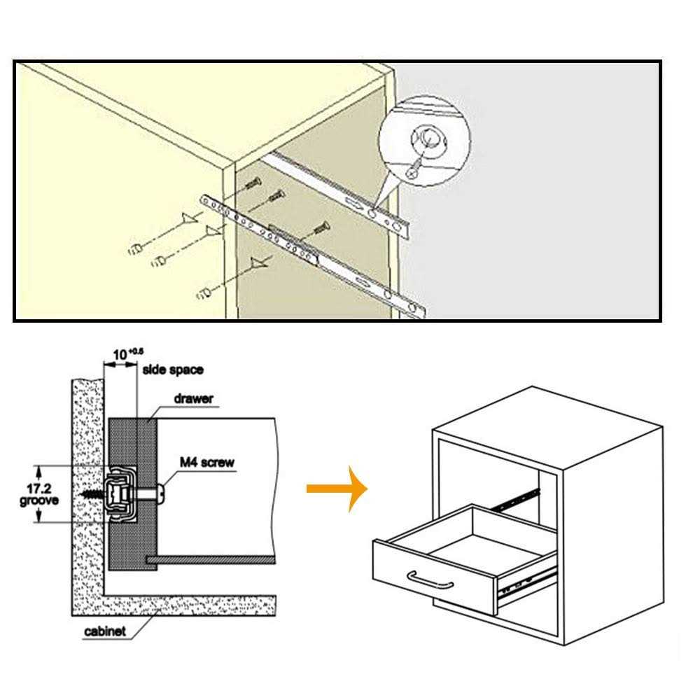 yoohey Metal Drawer Slides Ball Bearing Two Way Slide Track Rail 0.7 inch Wide - Inhomebuy