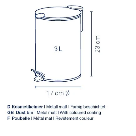 Dust Bin Mats Smoke Blue 3L - Inhomebuy