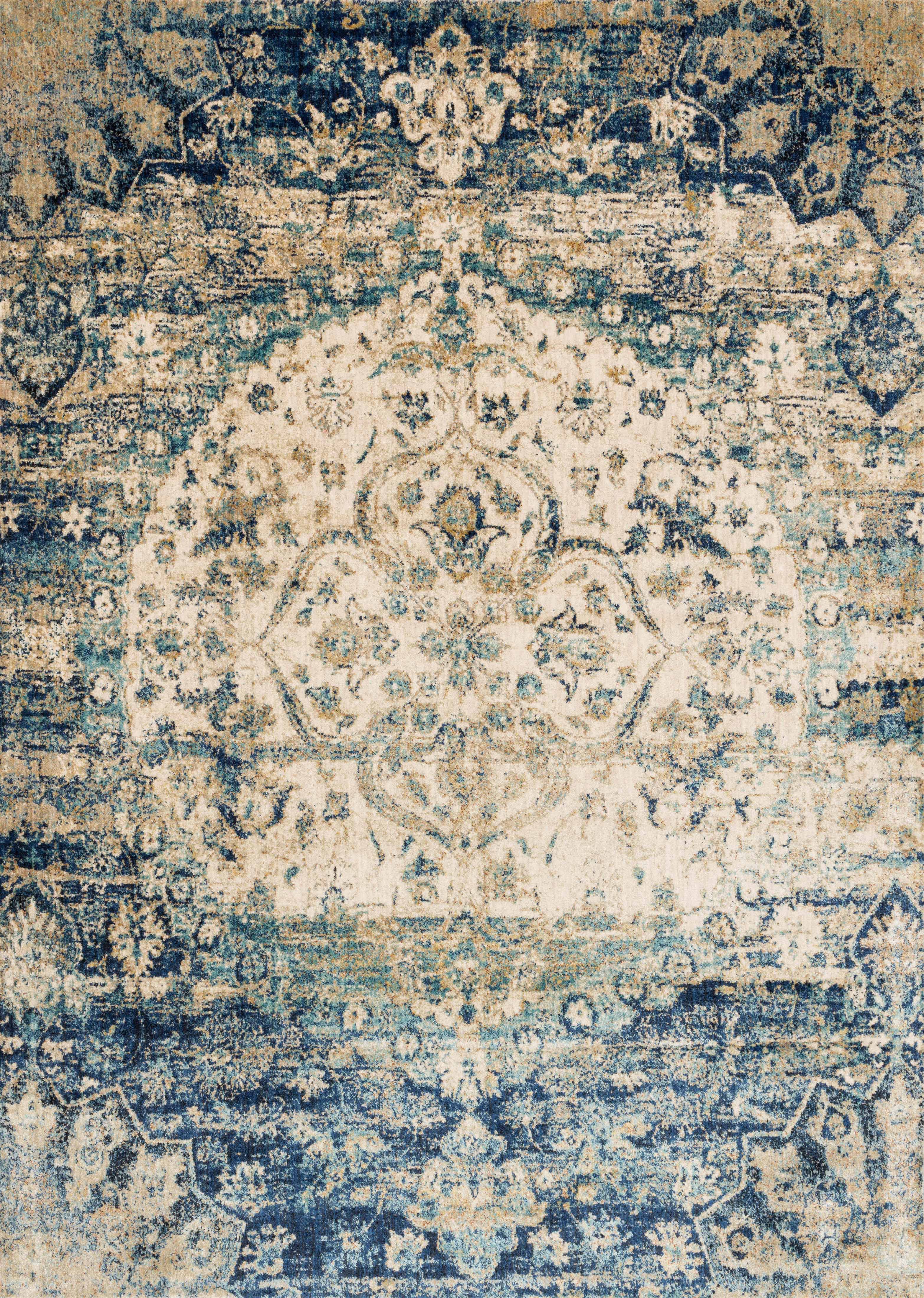 Loloi Rugs Anastasia Collection Rug in Blue, Ivory - 13' x 18' - Inhomebuy