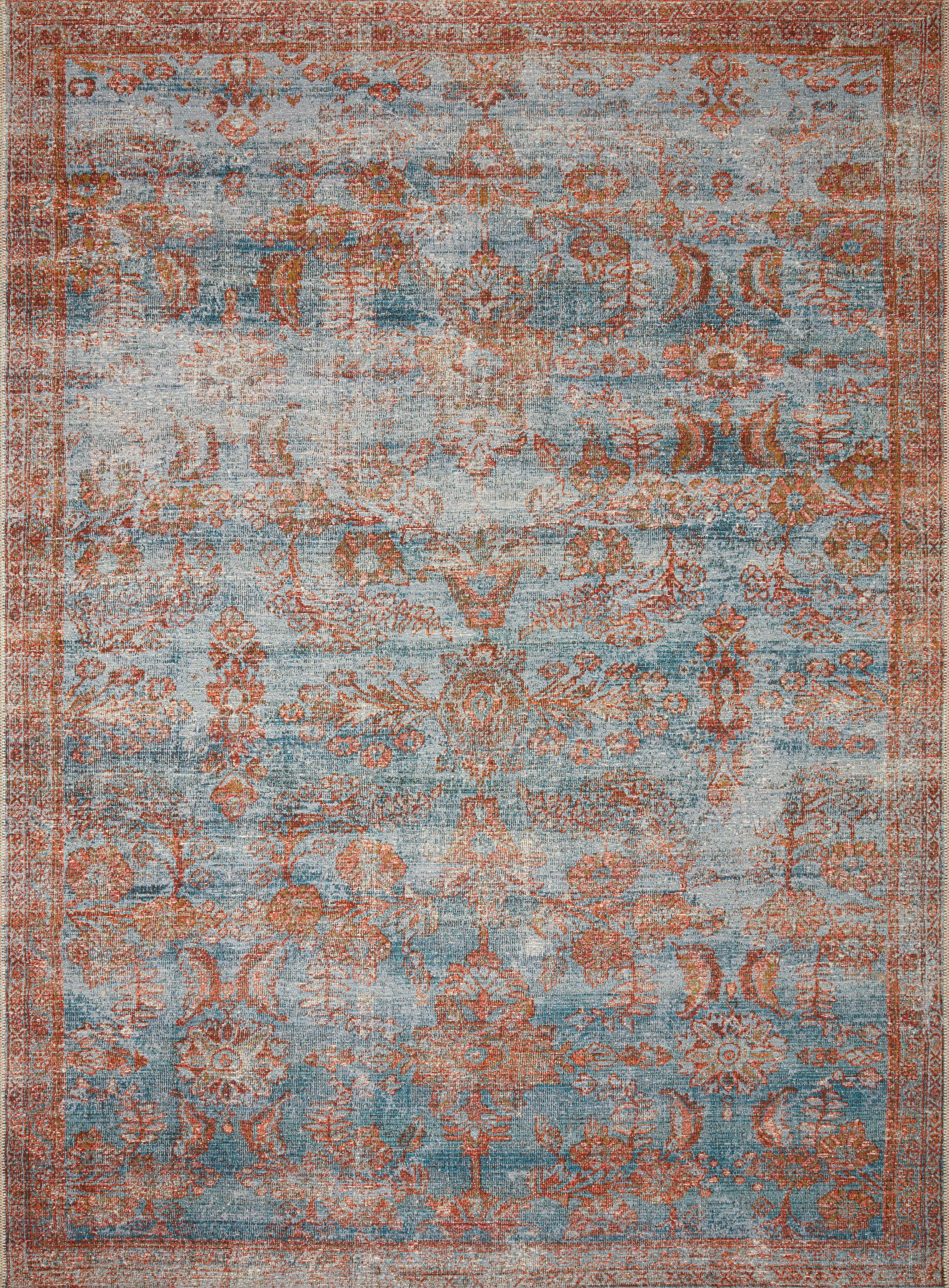 Loloi Rugs Sebastian Collection Rug in Ocean, Spice - 10'6