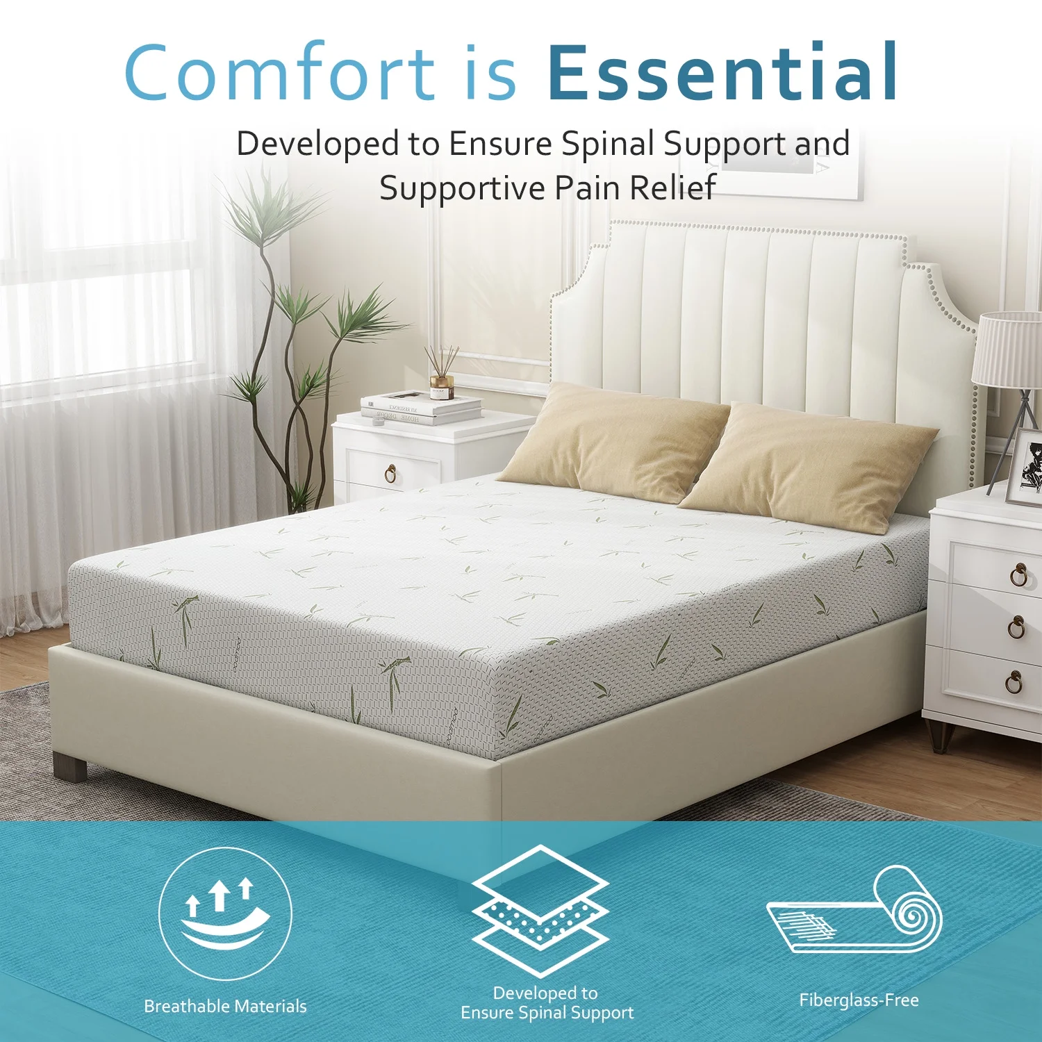 Twin Mattress, 6 inch Gel Memory Foam Mattress for Cool Sleep & Pressure Relief, Medium Firm Mattresses CertiPUR-US Certified Bed-in-a-Box - Inhomebuy