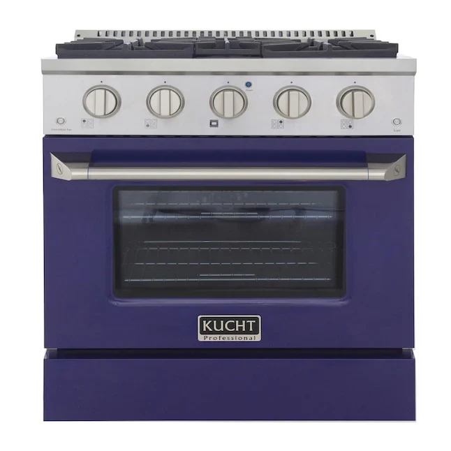 Kucht Professional 30 in. 4.2 cu ft. Propane Gas Range with Blue Door and Silver Knobs, KNG301/LP-B - Inhomebuy