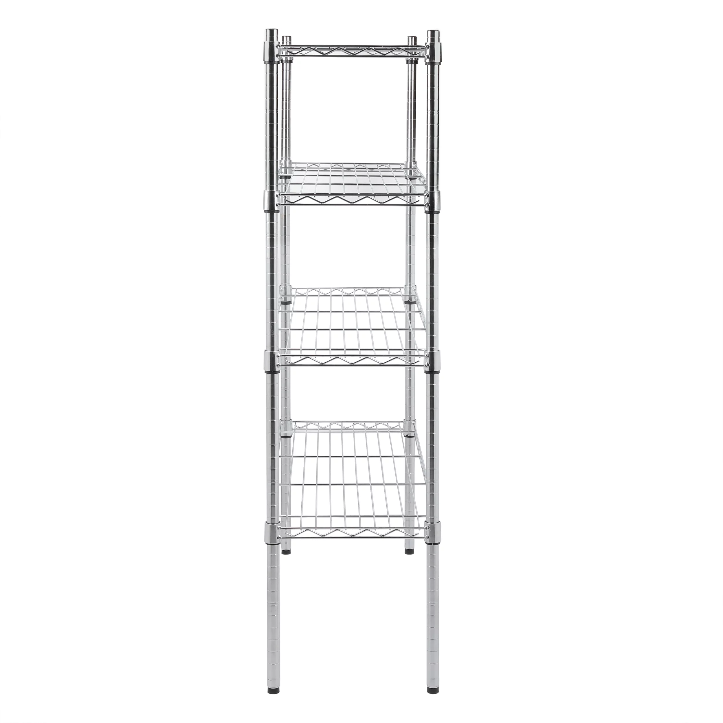 Hyper Tough 4 Tier Wire Shelf Unit, Chrome, 1400 lb. Capacity, Adult - Inhomebuy