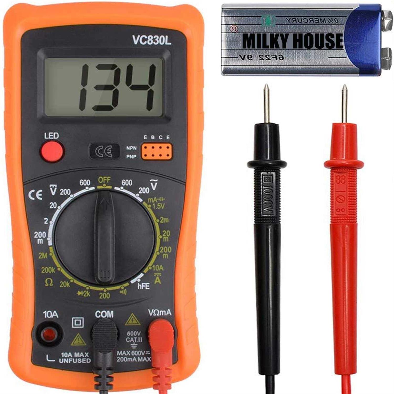 Digital Multimeter Multimeter with AC DC Voltmeter & Ohm Volt Amp Tester - Inhomebuy