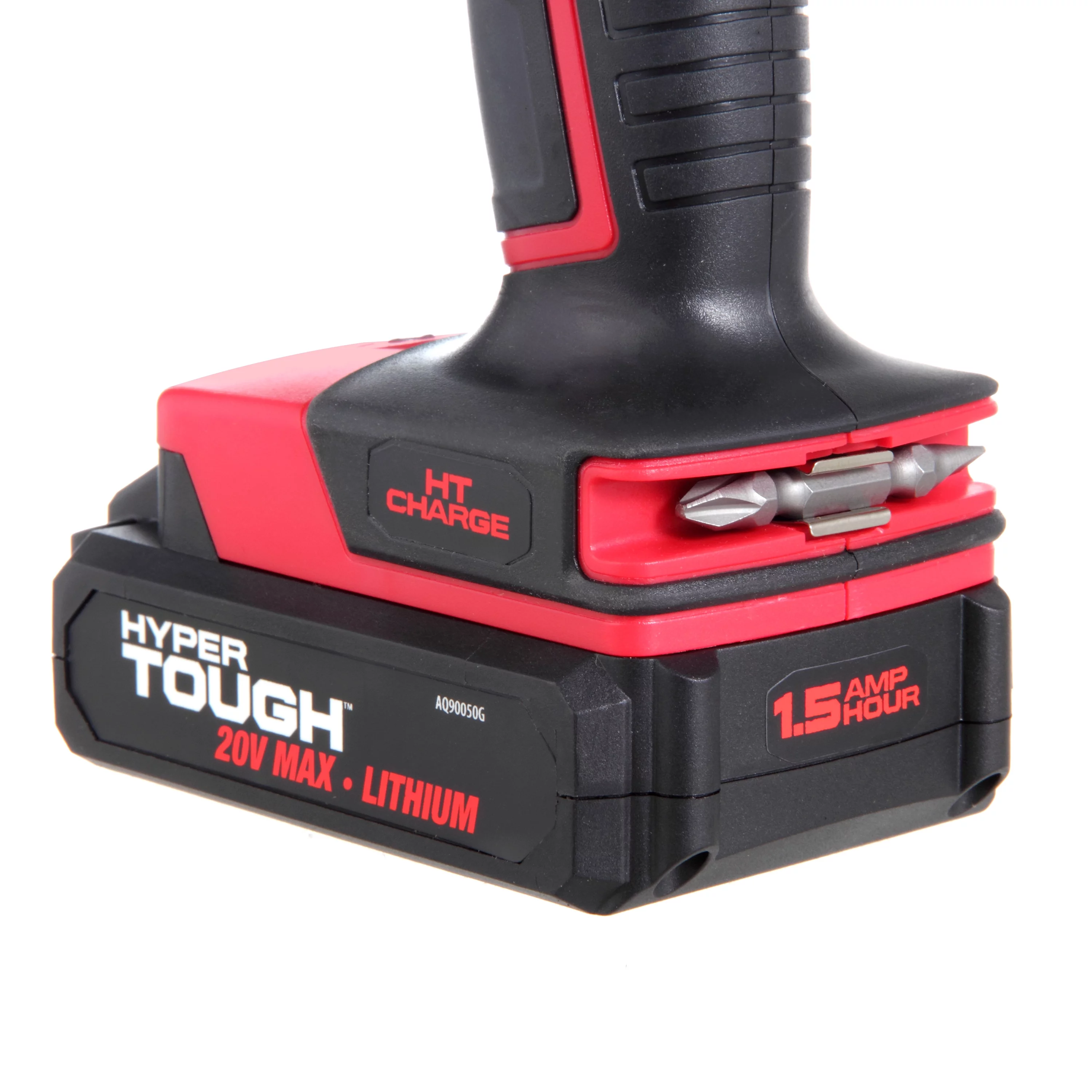 Hyper Tough 20V Max Lithium-ion Cordless Drill, 3/8 inch Chuck, Variable Speed, with 1.5Ah Lithium-ion Battery and Charger, Bit Holder & LED Light - Inhomebuy