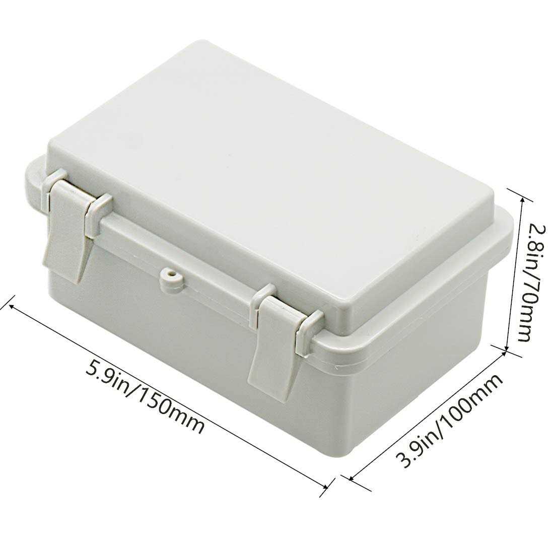 Zulkit Junction Box ABS Plastic Dustproof Waterproof IP65 Electrical Boxes Hinged Shell Outdoor Universal Project Enclosure Clear Cover with 2 Cable - Inhomebuy