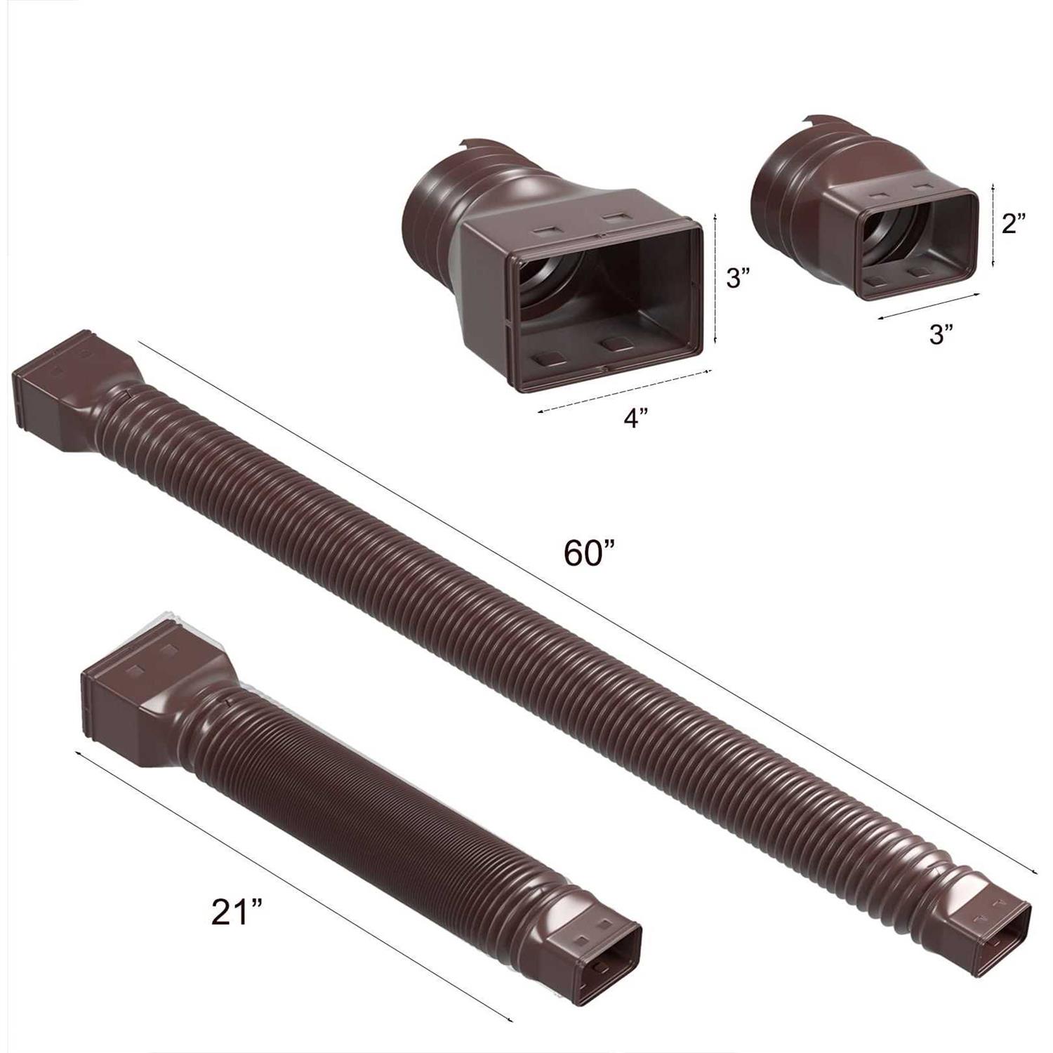 YOTODY Rain Gutter Downspout Extensions Flexible Drain Extender Screws for Included - Inhomebuy