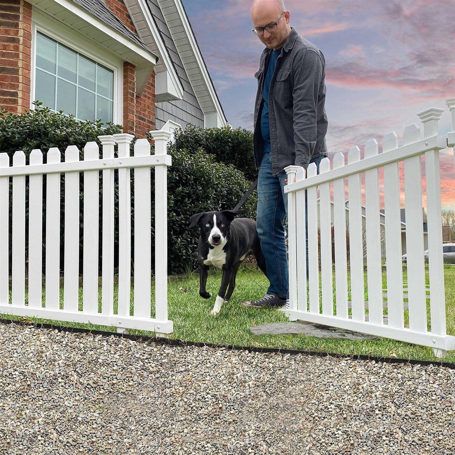 Zippity Outdoor Products Zp19066 2 H x 2 W No-Dig Charcoal WoodTek Vinyl Maui Garden Fence Kit - Inhomebuy