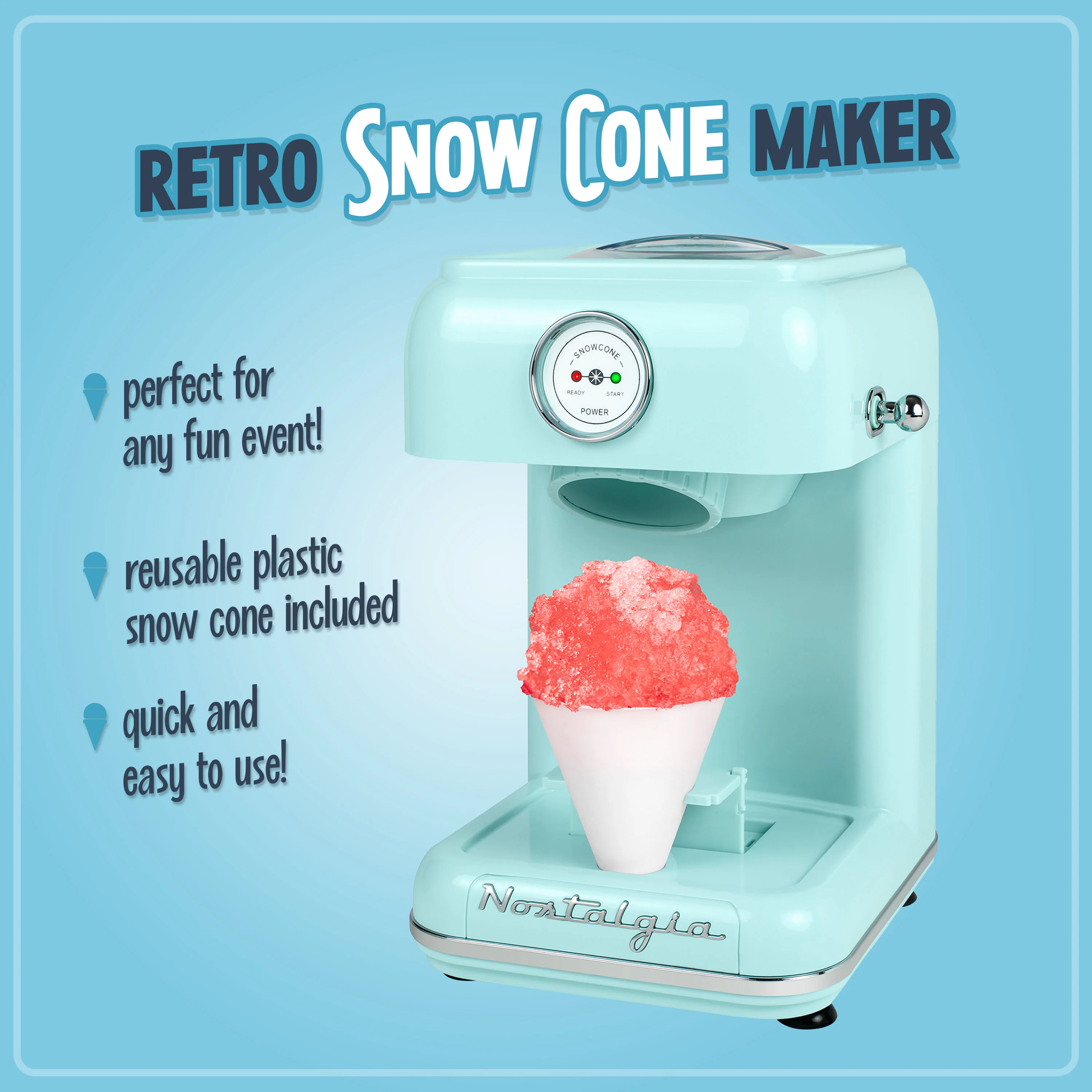 Classic Retro Single Countertop Snow Cone Maker - Inhomebuy