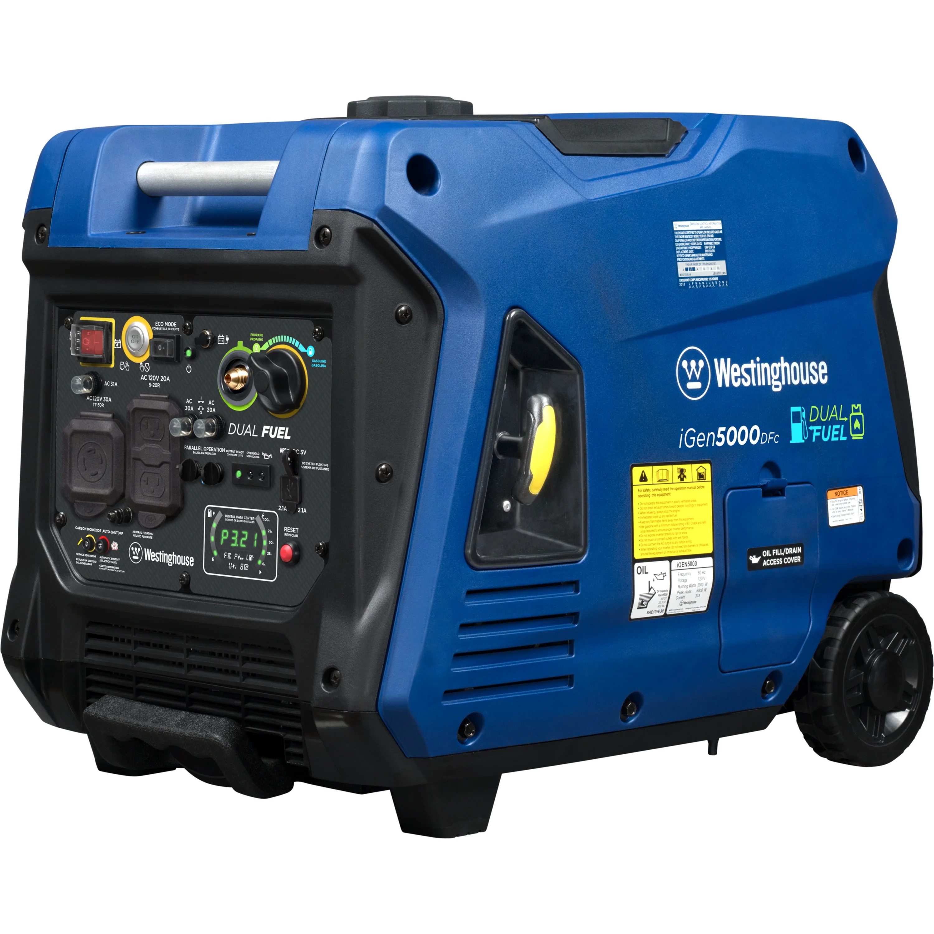 Westinghouse 5000 Peak Watt RV Ready, Gas Powered Portable Inverter Generator with Electric Start - Inhomebuy