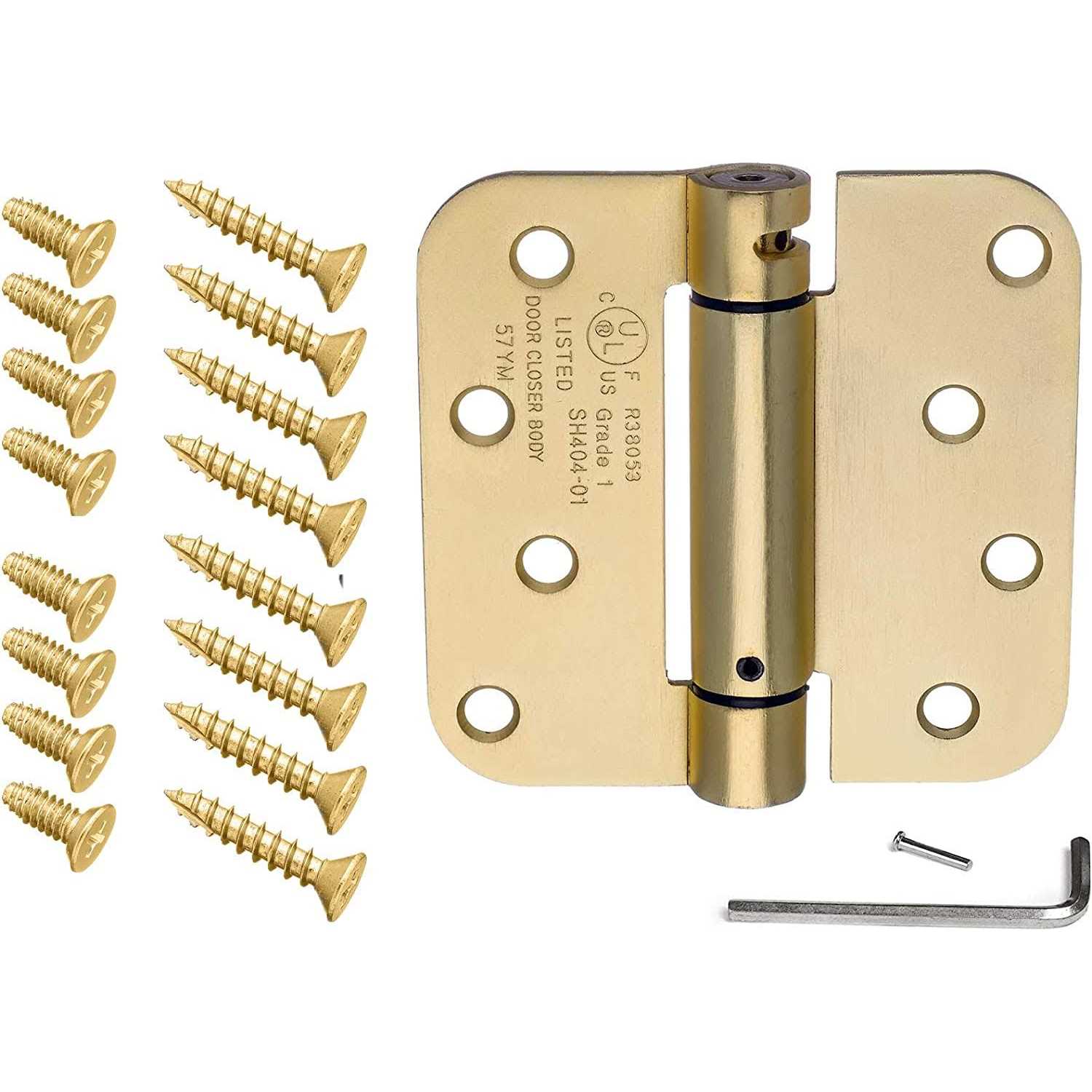 Dynasty Hardware 4 inch Spring Loaded Door Hinge Self Closing with 5/8 Radius Corners - Inhomebuy