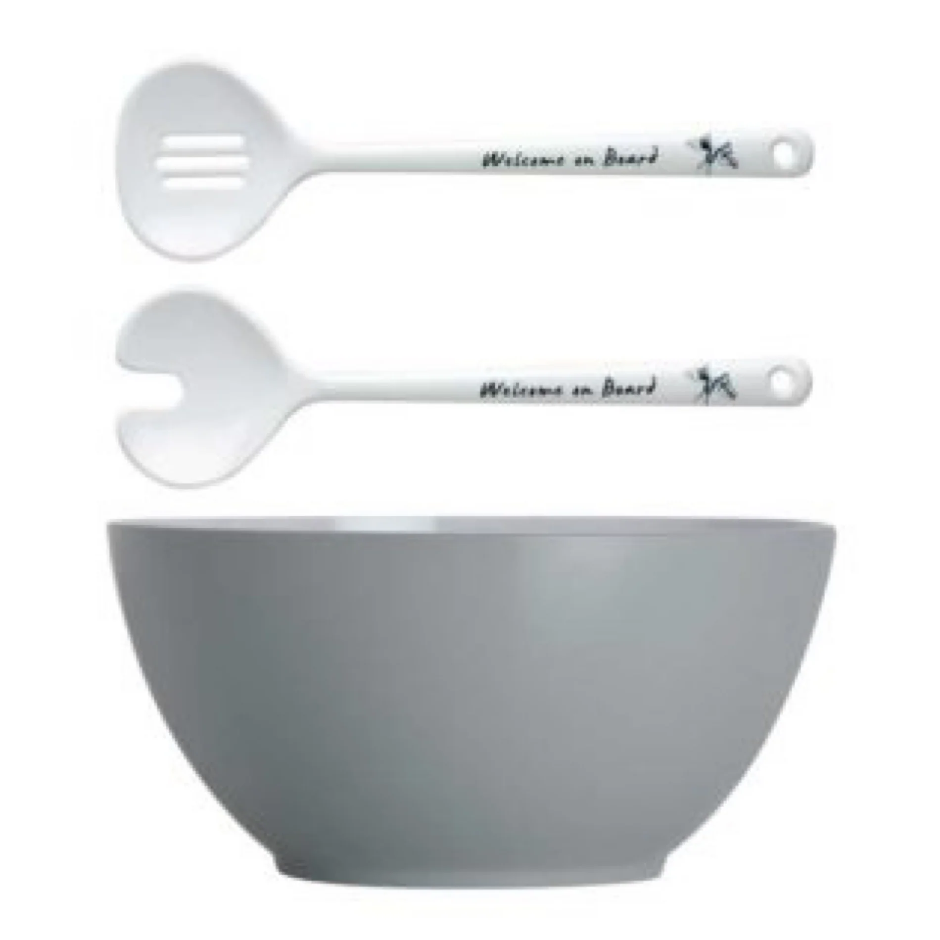 MELAMINE SALAD BOWL AND SERVERS WELCOME ON BOARD - Inhomebuy