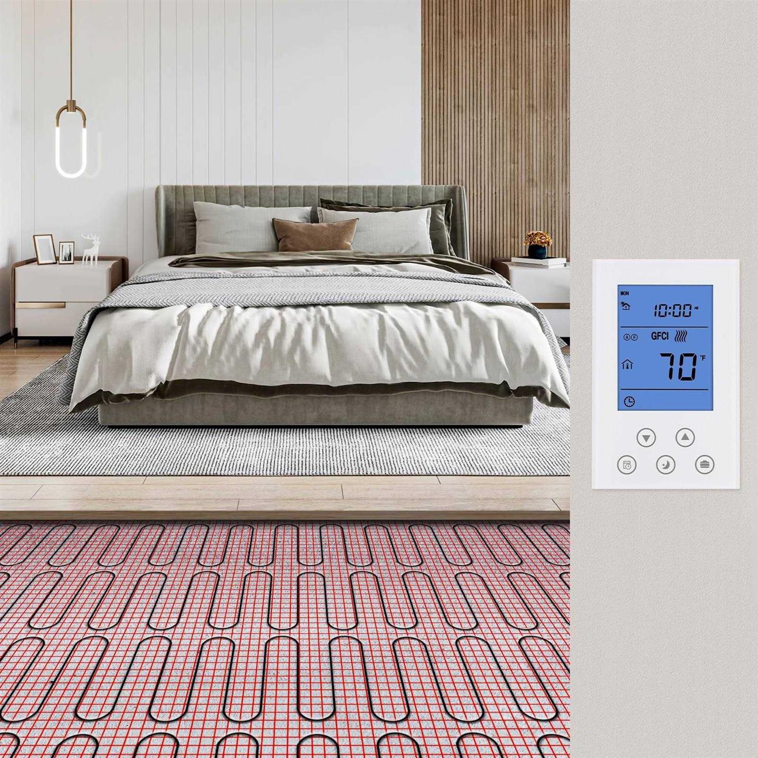 VEVOR Floor Heating Mat Electric Radiant In-Floor Heated Warm System with Digital Floor Sensing Thermostat - Inhomebuy