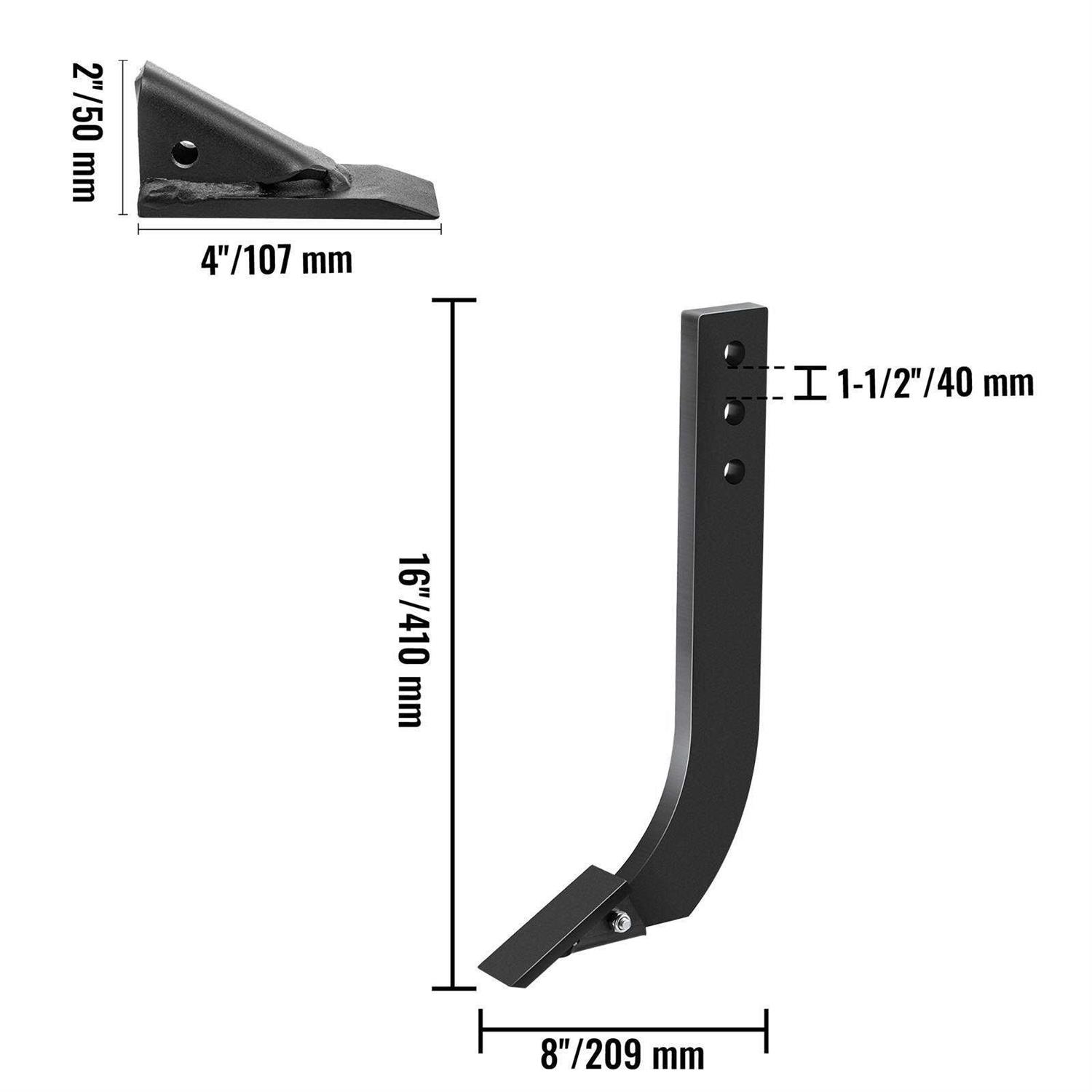 Vevor Blade Shank, 18” Scarifier Shank, 4 Holes Box Scraper Shank, Ripper Shank with Removable Tapered Teeth and Pins - Inhomebuy