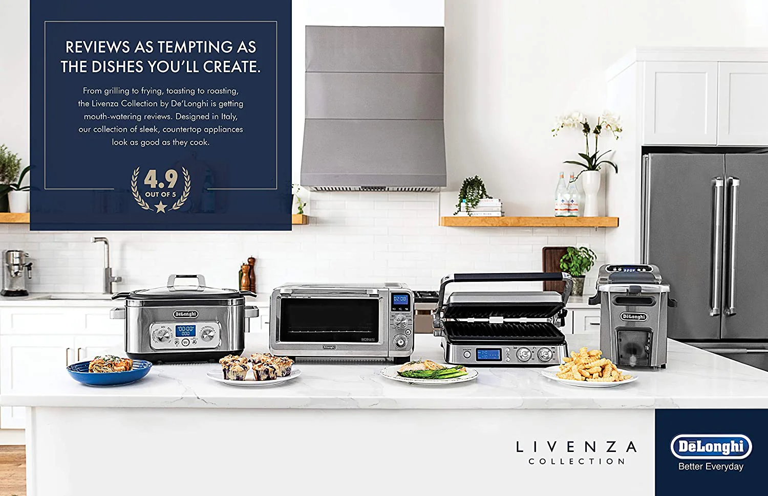 DeLonghi Livenza Convection Oven, 0.8 cu.ft, digital controls, s/s | EO241150M - Inhomebuy