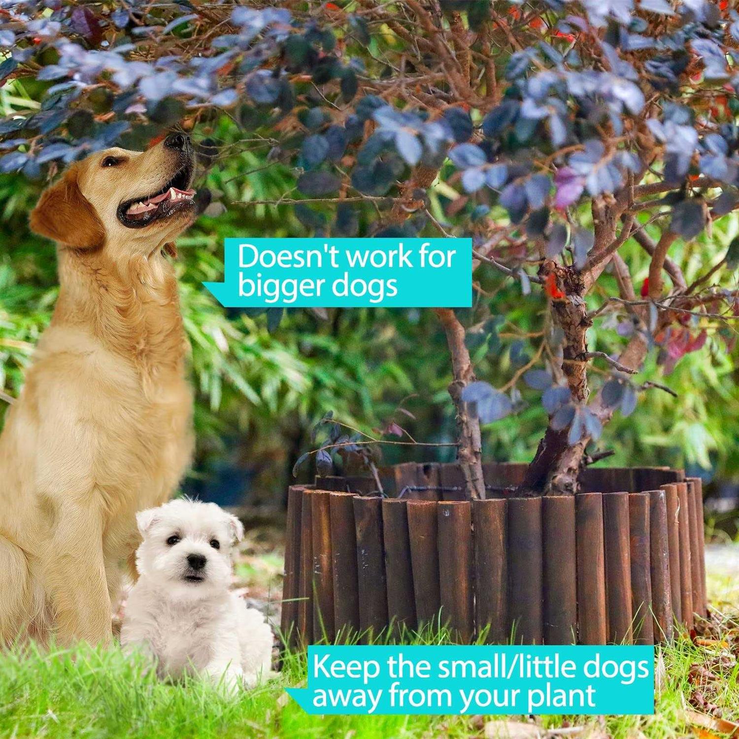 Worth Garden Wooden Short Fence Burnt Wood Finish Outdoor Landscape Edging Flexible Decorative Border - Inhomebuy