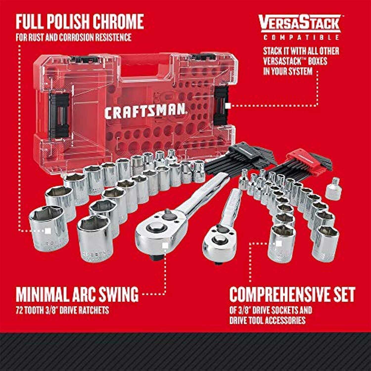Craftsman Versastack 17.126-in Metal Wheels Lockable Tool Box - Inhomebuy