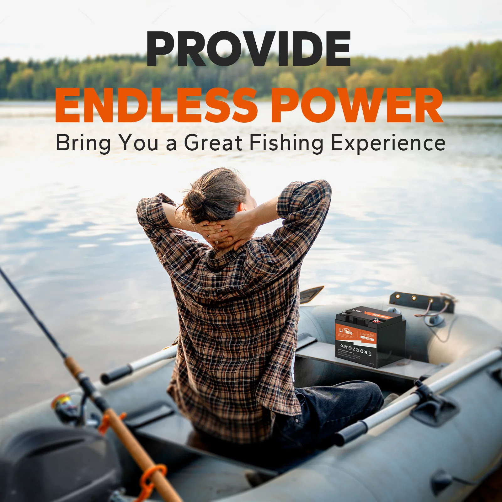 LiTime 12V 50Ah LiFePO4 Lithium Ion Battery, 4000+ Cycles, Lighter LiFePO4 Battery for Camping Trolling Motor Boat - Inhomebuy