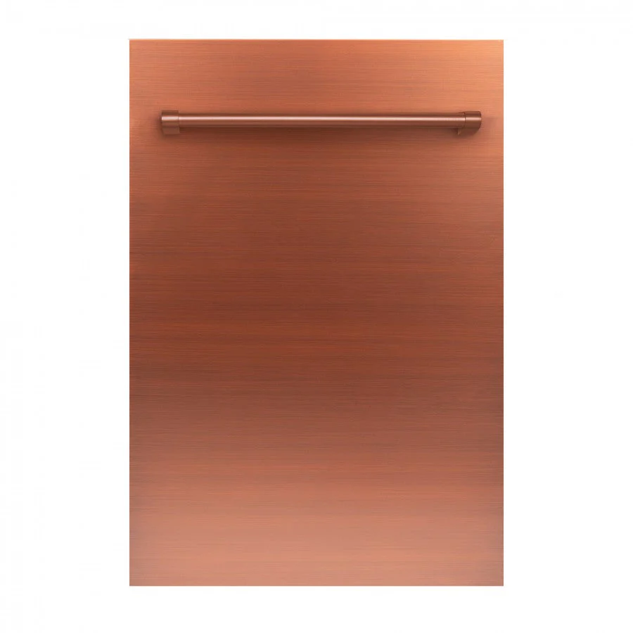 ZLINE 18 in. Top Control Dishwasher in Copper with Stainless Steel Tub and Traditional Style Handle, DW-C-H-18 - Inhomebuy
