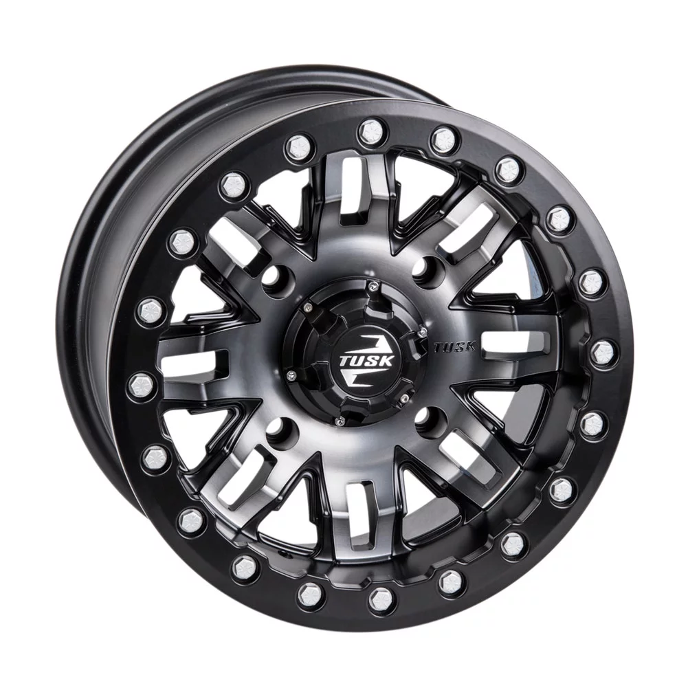4/137 Tusk Teton Beadlock Wheel 15x7 5.0 + 2.0 Gun Metal/Black For CAN-AM Defender HD10 Pro Lone Star 2021-2022 - Inhomebuy