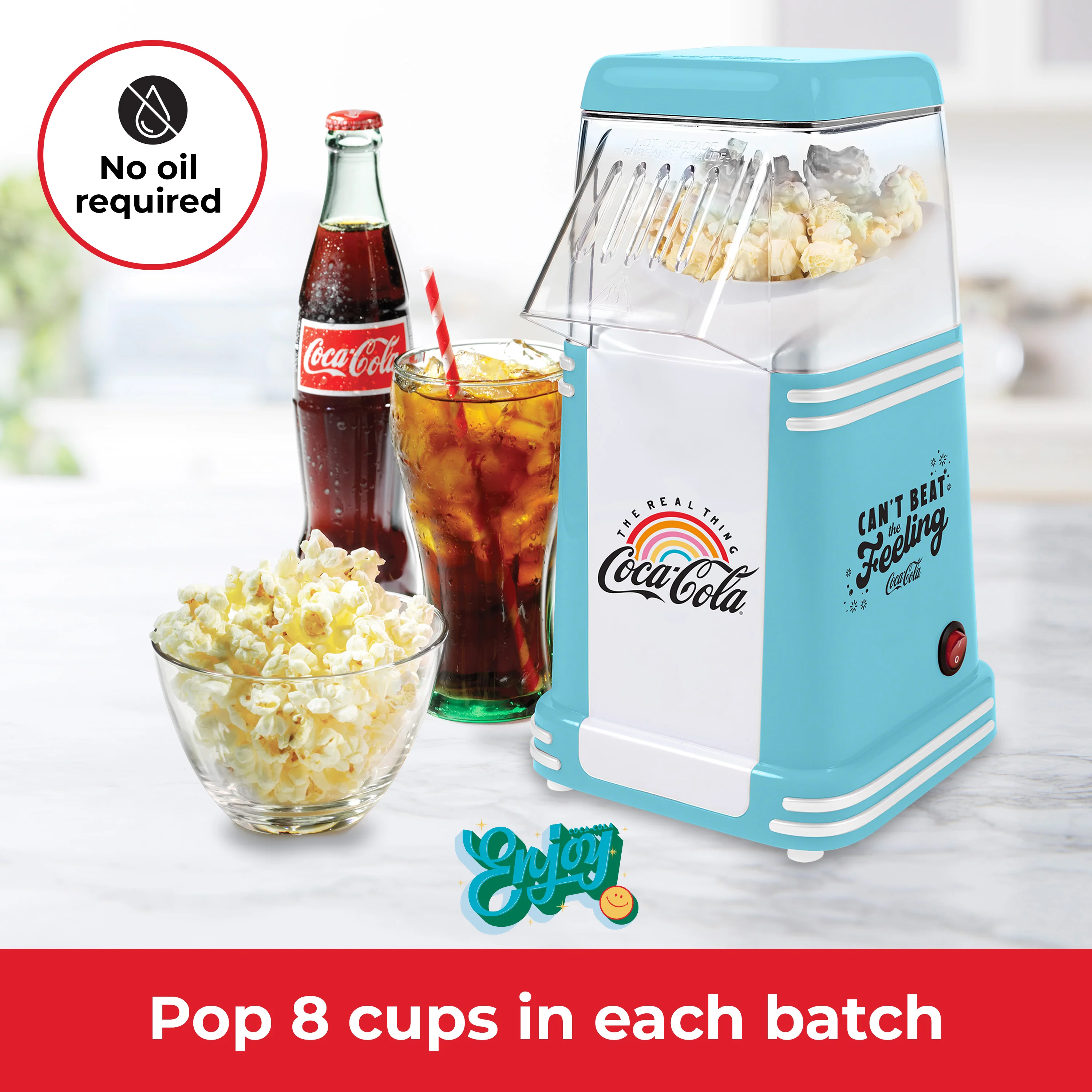 Coca-Cola Peace & Harmony Hot Air Popcorn Maker - Inhomebuy