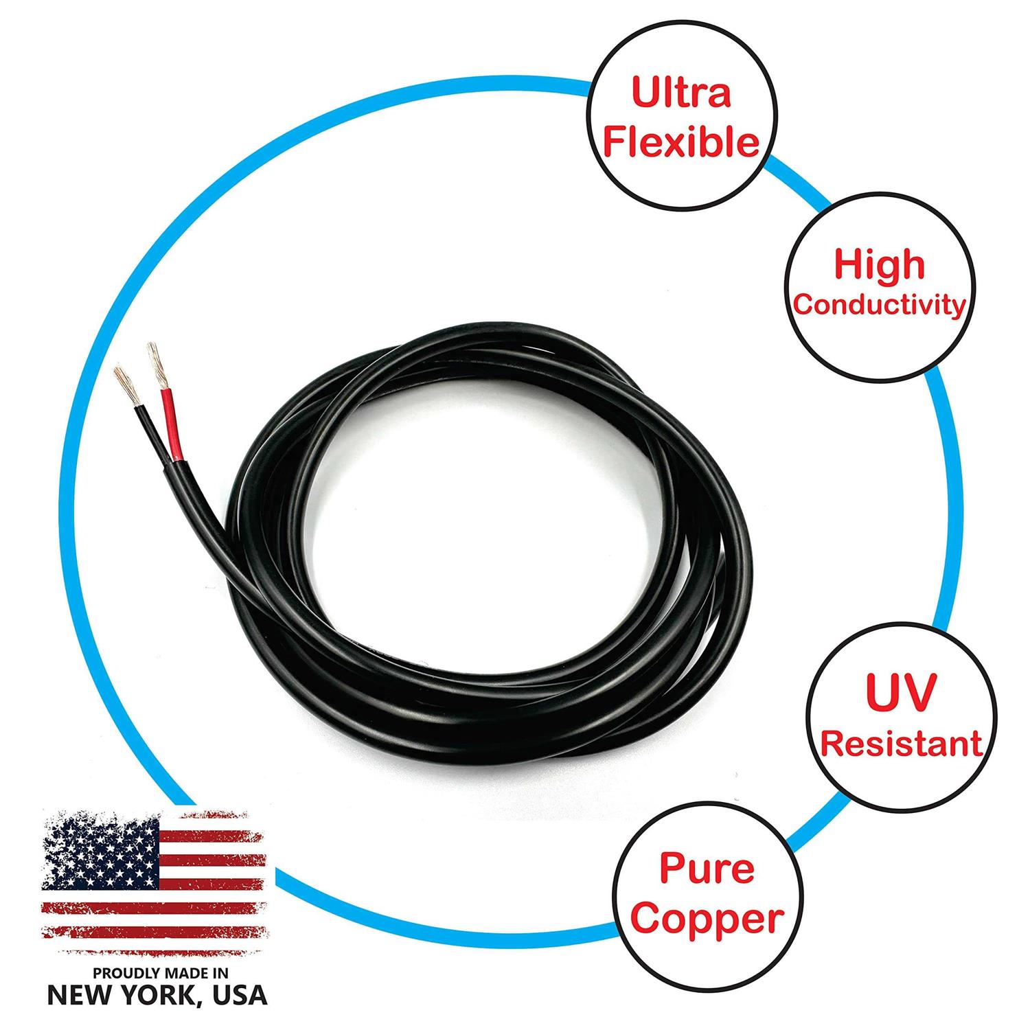 NATIONAL Wire&Cable Gauge 2 Conductors Premium Electrical Wire Made in USA - Inhomebuy