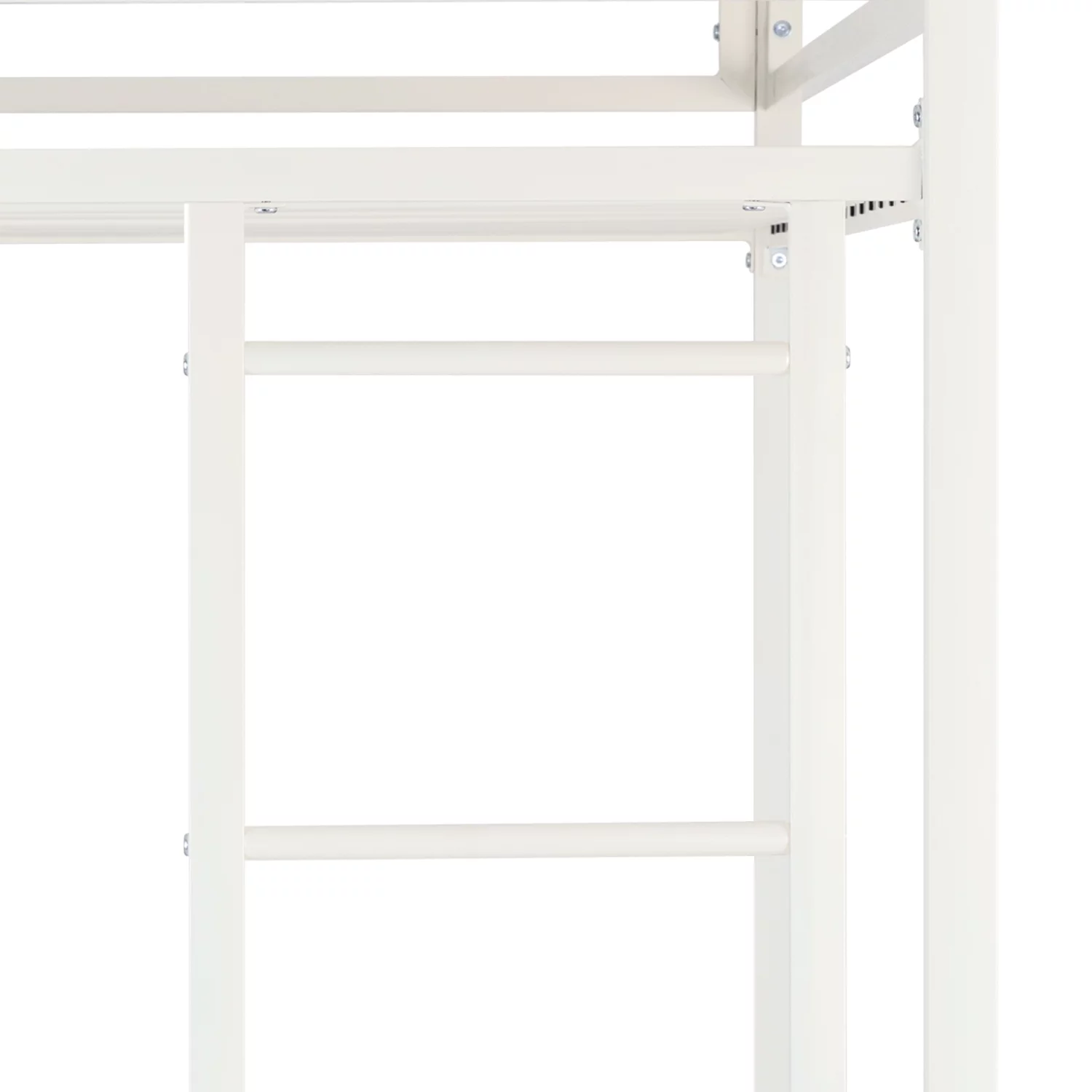 Amolife Twin Over Full Metal Bunk Bed with Removable Stairs, Fullength Guardrail, Black - Inhomebuy