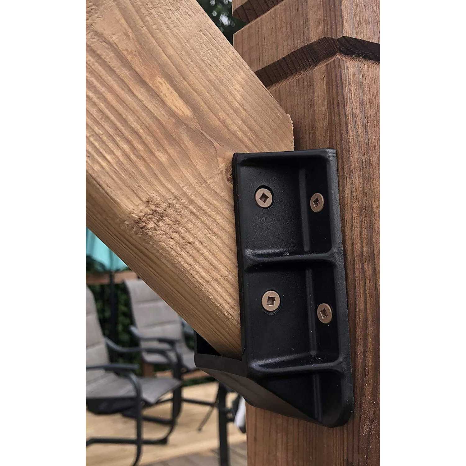 Fence & DECK RITE Adjustable Fence Brackets fits Standard 2x 4 Railings Adjustable up to 35 Degrees. Reinforced Black - Inhomebuy