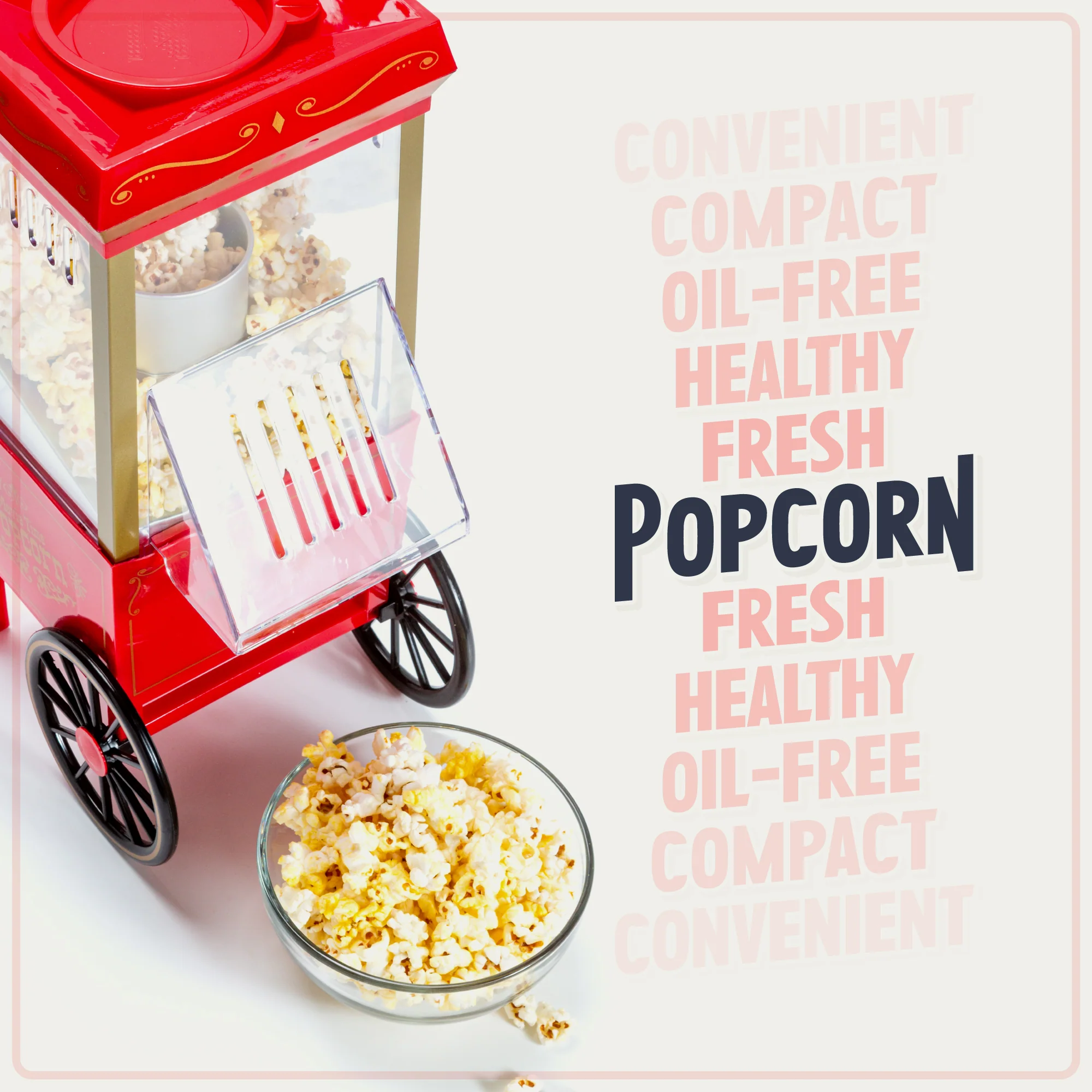 12-Cup Hot Air Popcorn Maker - Inhomebuy