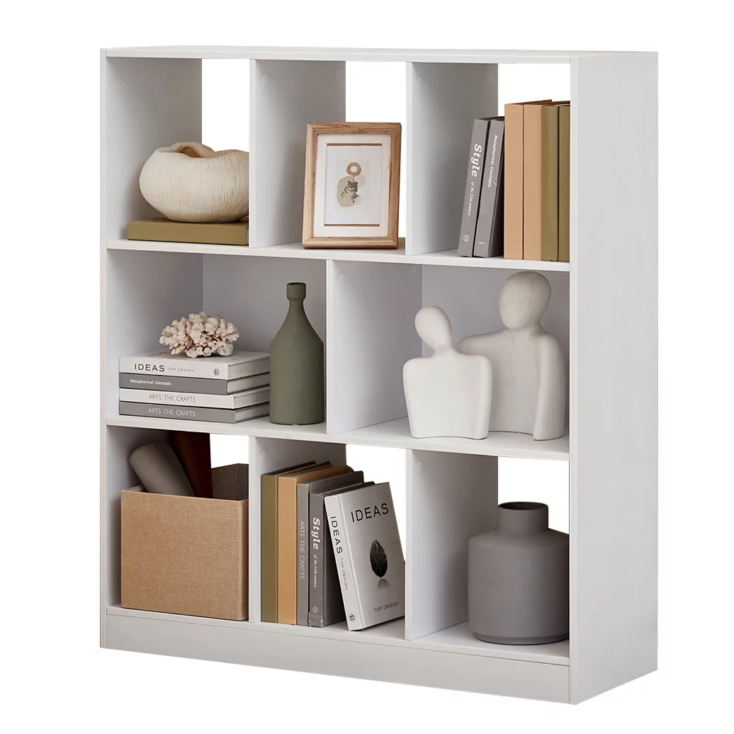 VASAGLE 8-Cube Storage Organizer Bookcase Book Shelf Storage Cabinet White - Inhomebuy