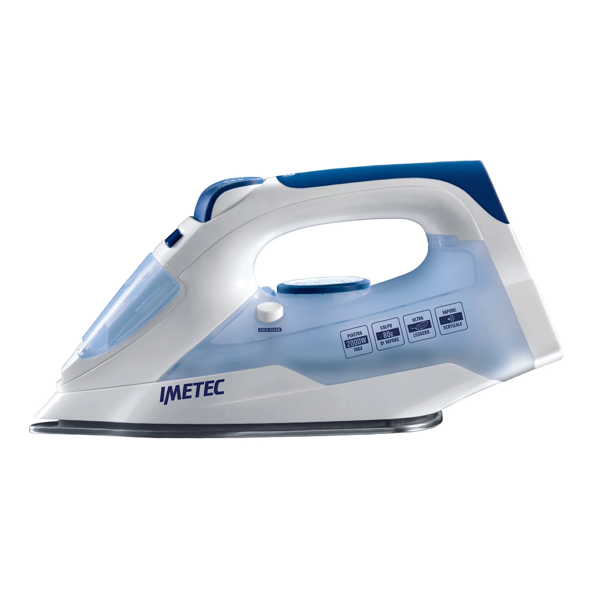 Imetec Steam Iron, Titanox 2000W, 80G, Plate - Inhomebuy