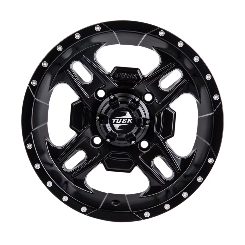 4/156 Tusk Beartooth Wheel 14x7 5.0 + 2.0 Matte Black For POLARIS SPORTSMAN 570 X2 2015-2021 - Inhomebuy
