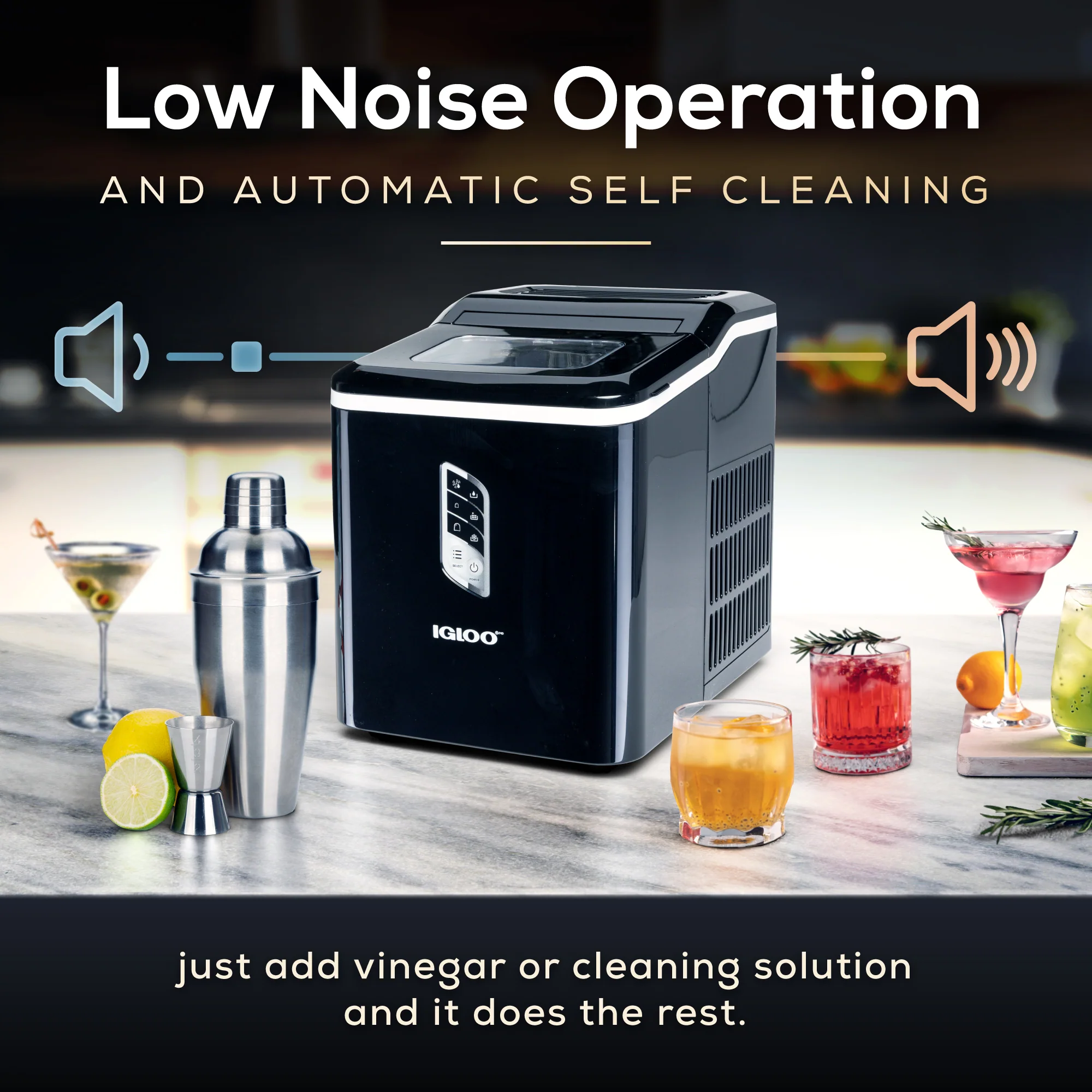 Igloo Automatic Self-Cleaning 26-Pound Ice Maker, Black - Inhomebuy