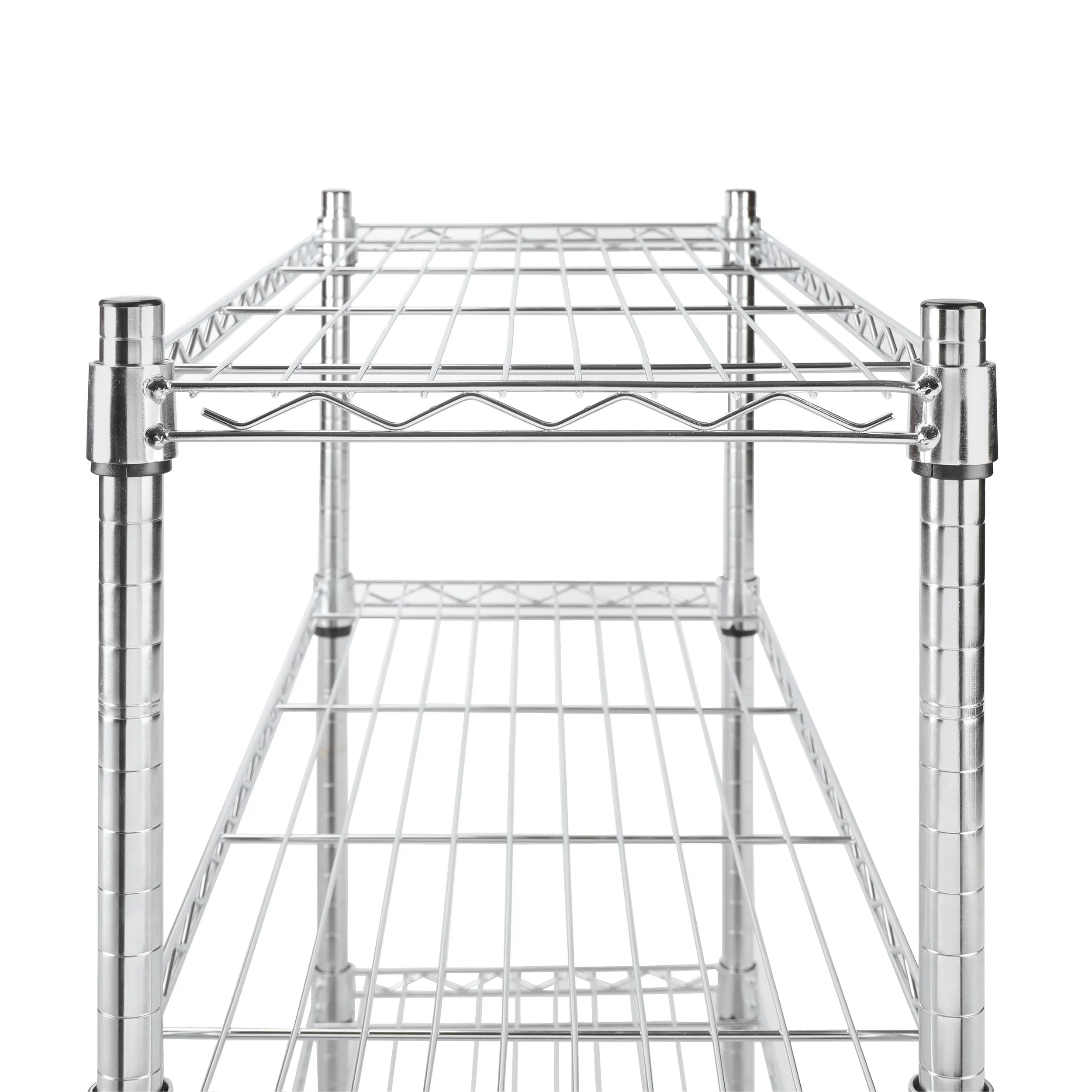 Hyper Tough 4 Tier Wire Shelf Unit, Chrome, 1400 lb. Capacity, Adult - Inhomebuy