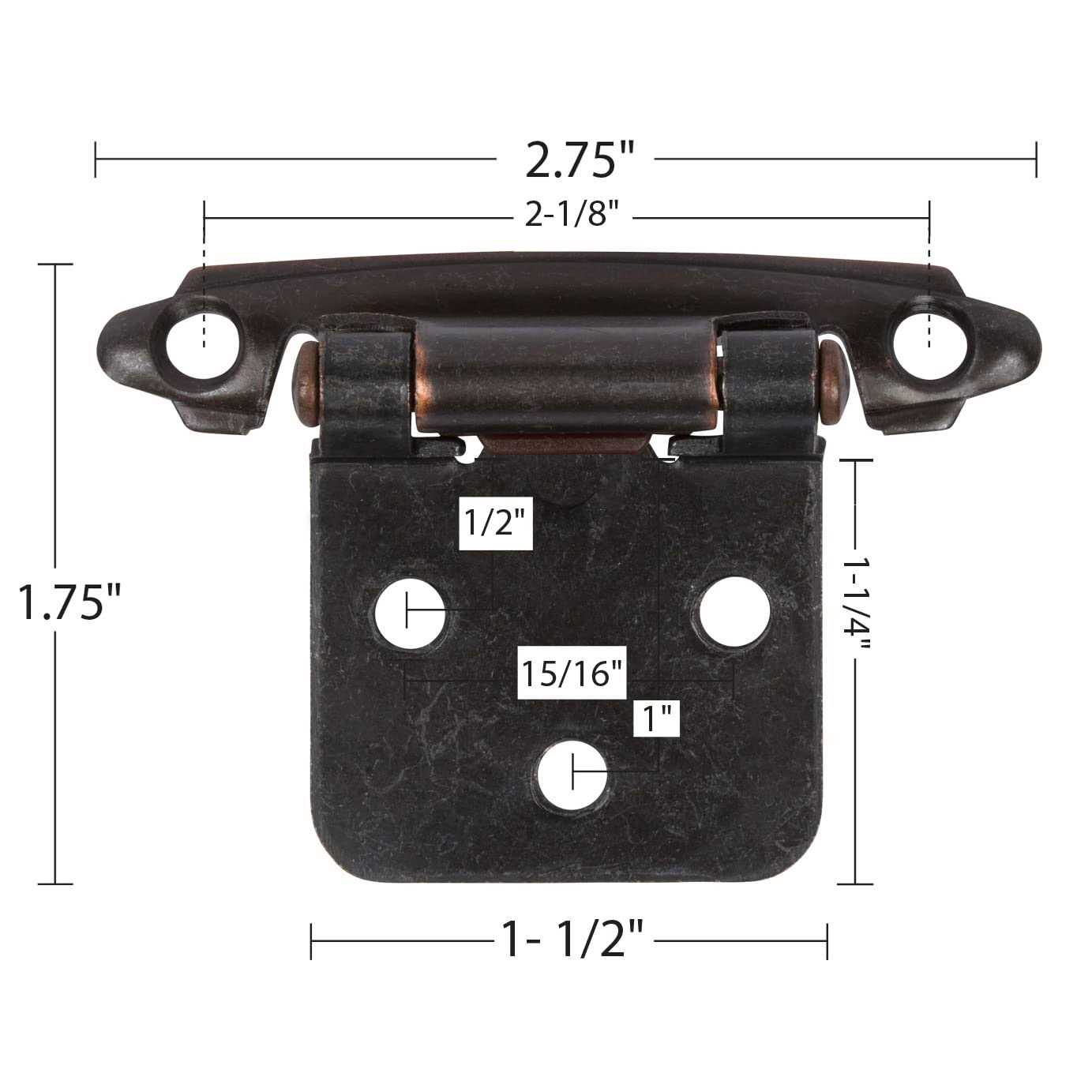 Decobasics 1/2 Overlay Semi Partial Wrap Around Kitchen Cabinet Hinges - Inhomebuy