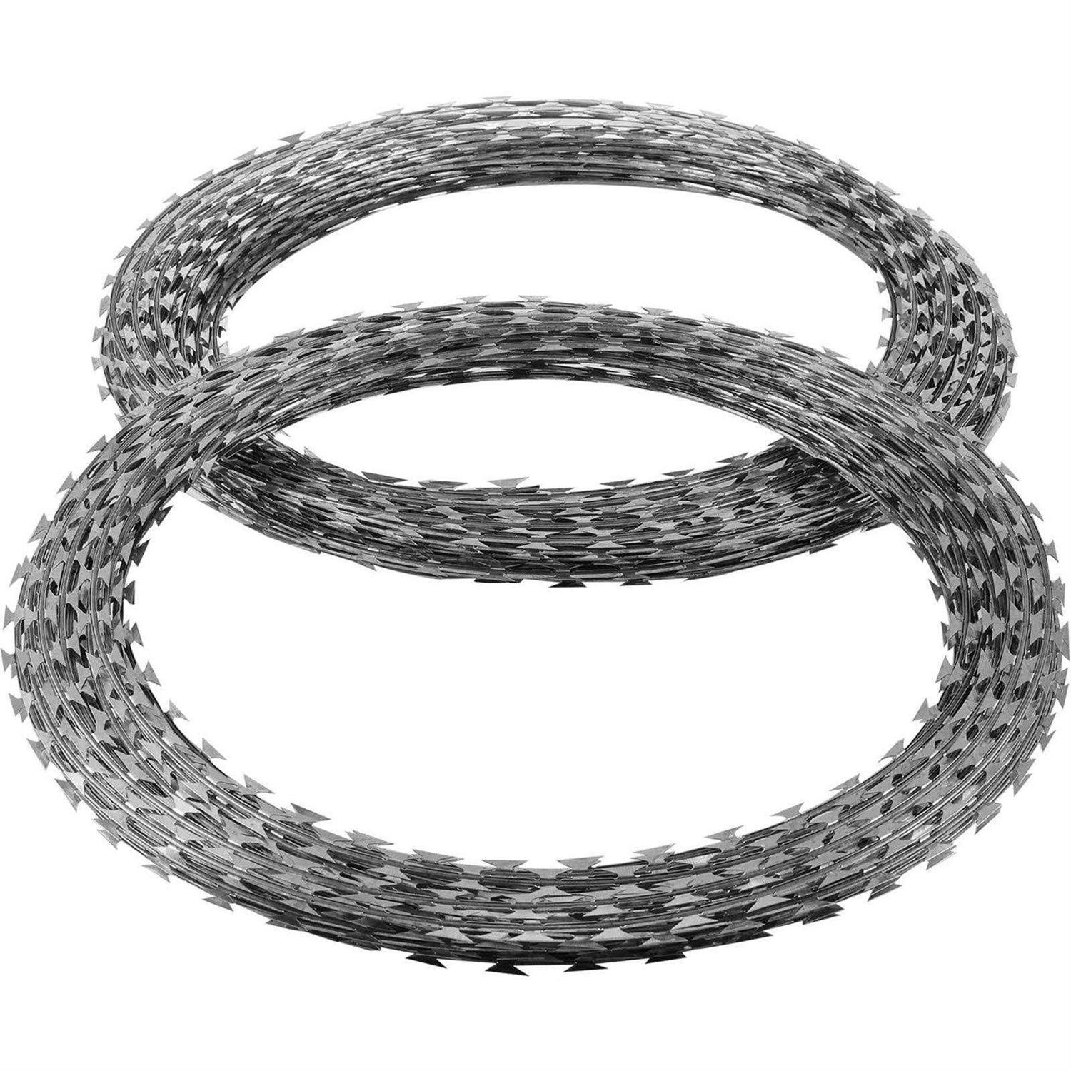 Orangea Razor Wire Galvanized Barbed Wire Razor Ribbon Barbed Wire 18 inches - Inhomebuy