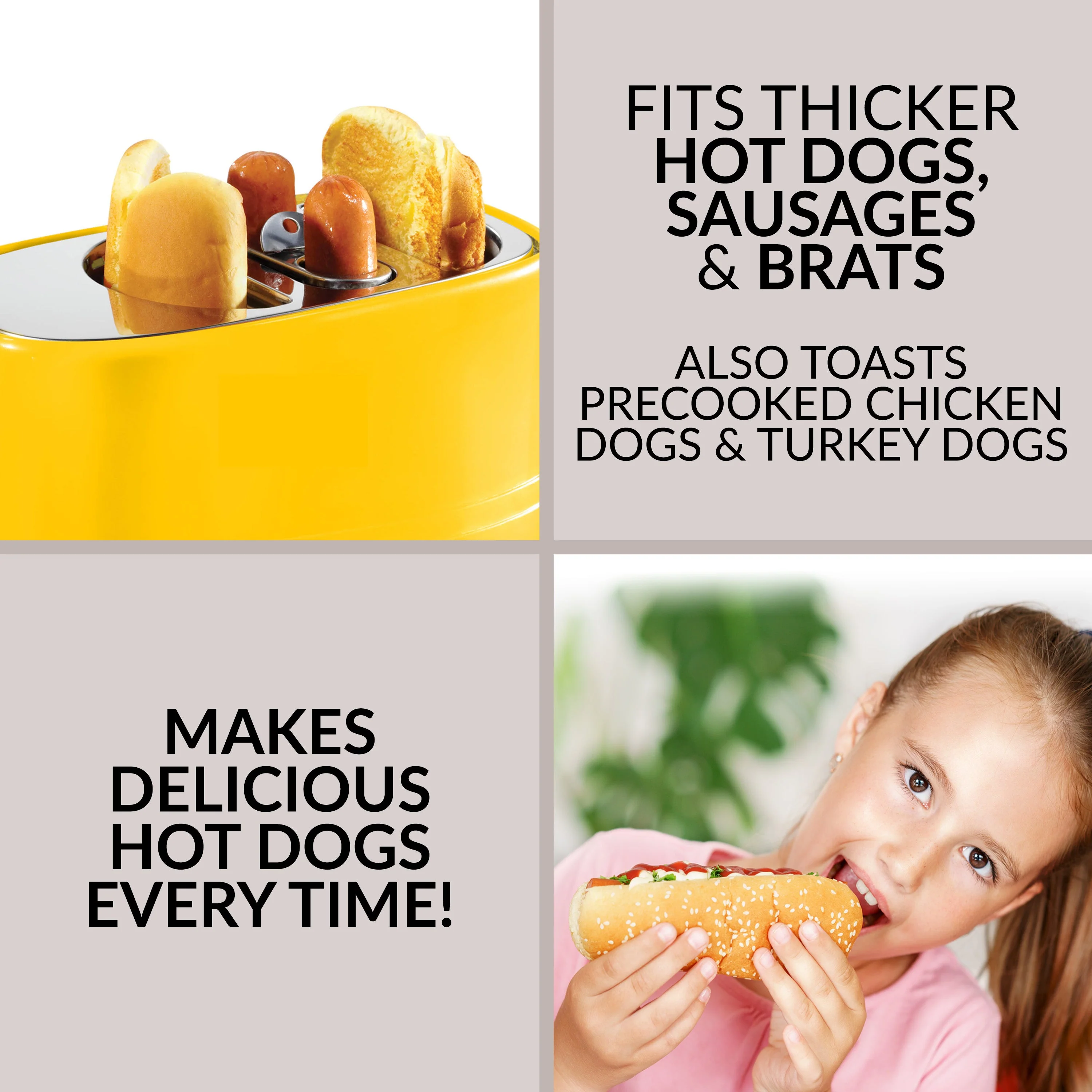 Oscar Mayer 2 Slot Hot Dog and Bun Toaster with Mini Tongs - Inhomebuy