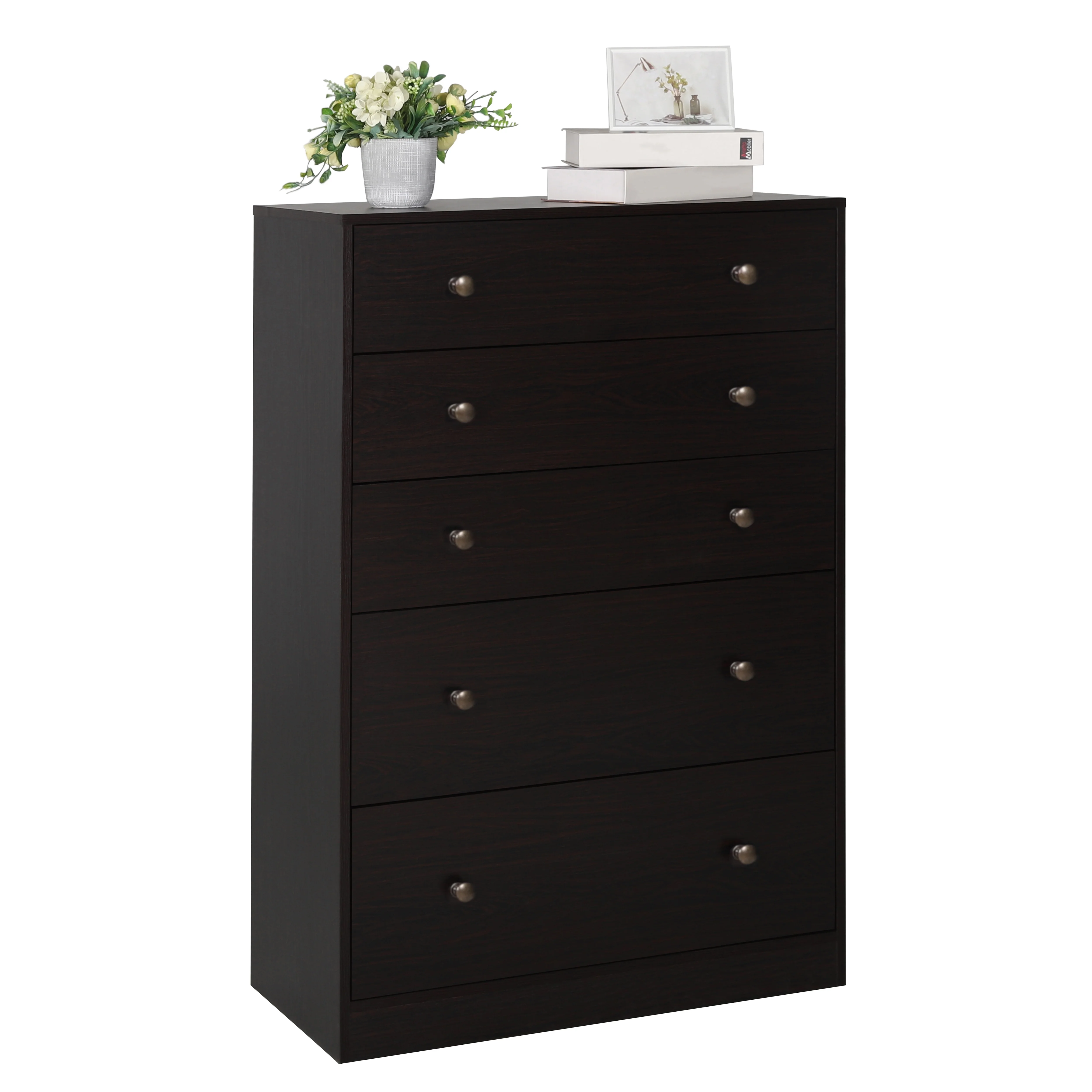 VEIKOUS 6 Drawer Dresser Chest for Bedroom, Storage Chest of Drawers for Closet Organizers, Black - Inhomebuy