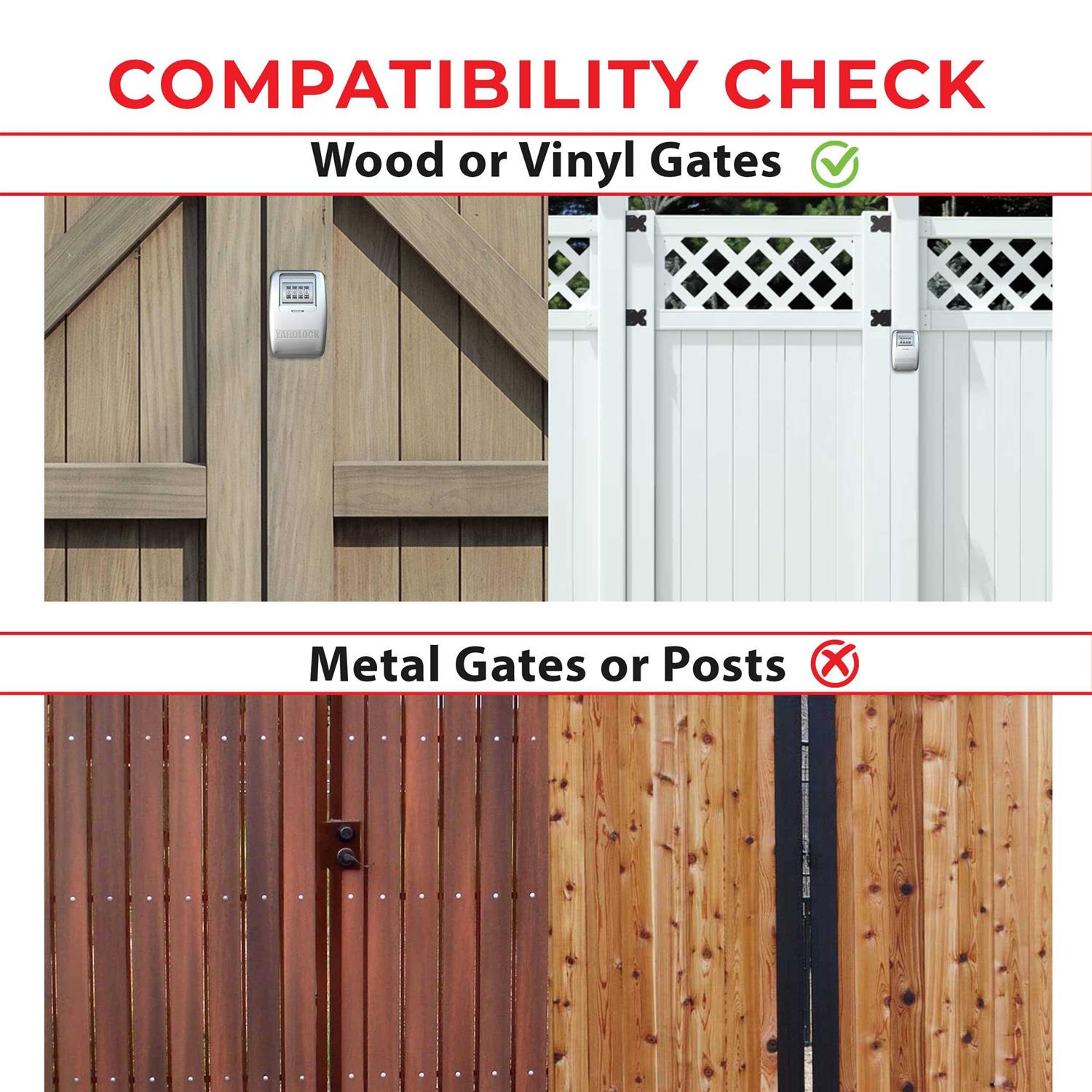 Yardlock Keyless Gate Lock Secure Fence Lock and Latch - Inhomebuy