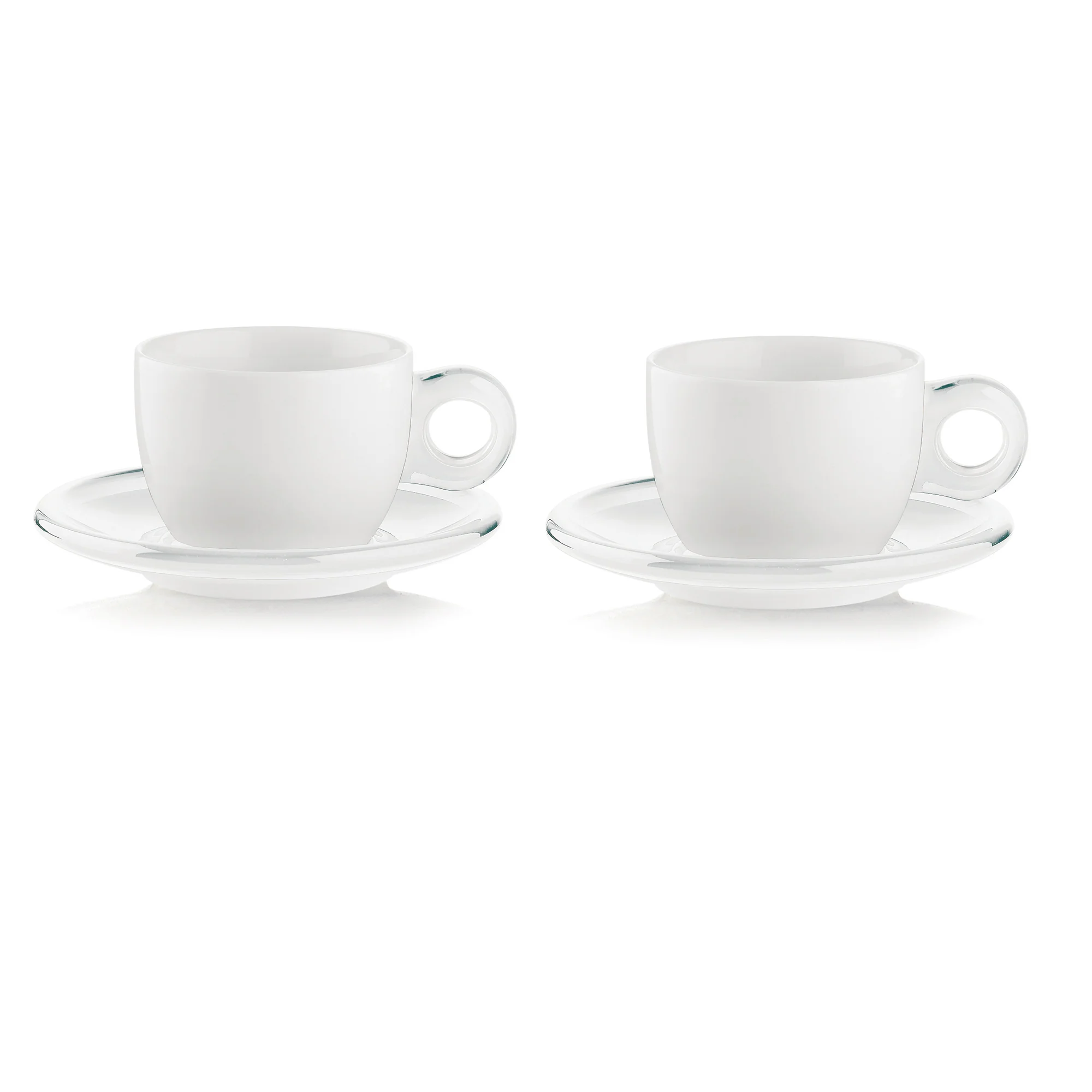 Set of 2 Cappuccino Cups With Saucers Clear - Inhomebuy
