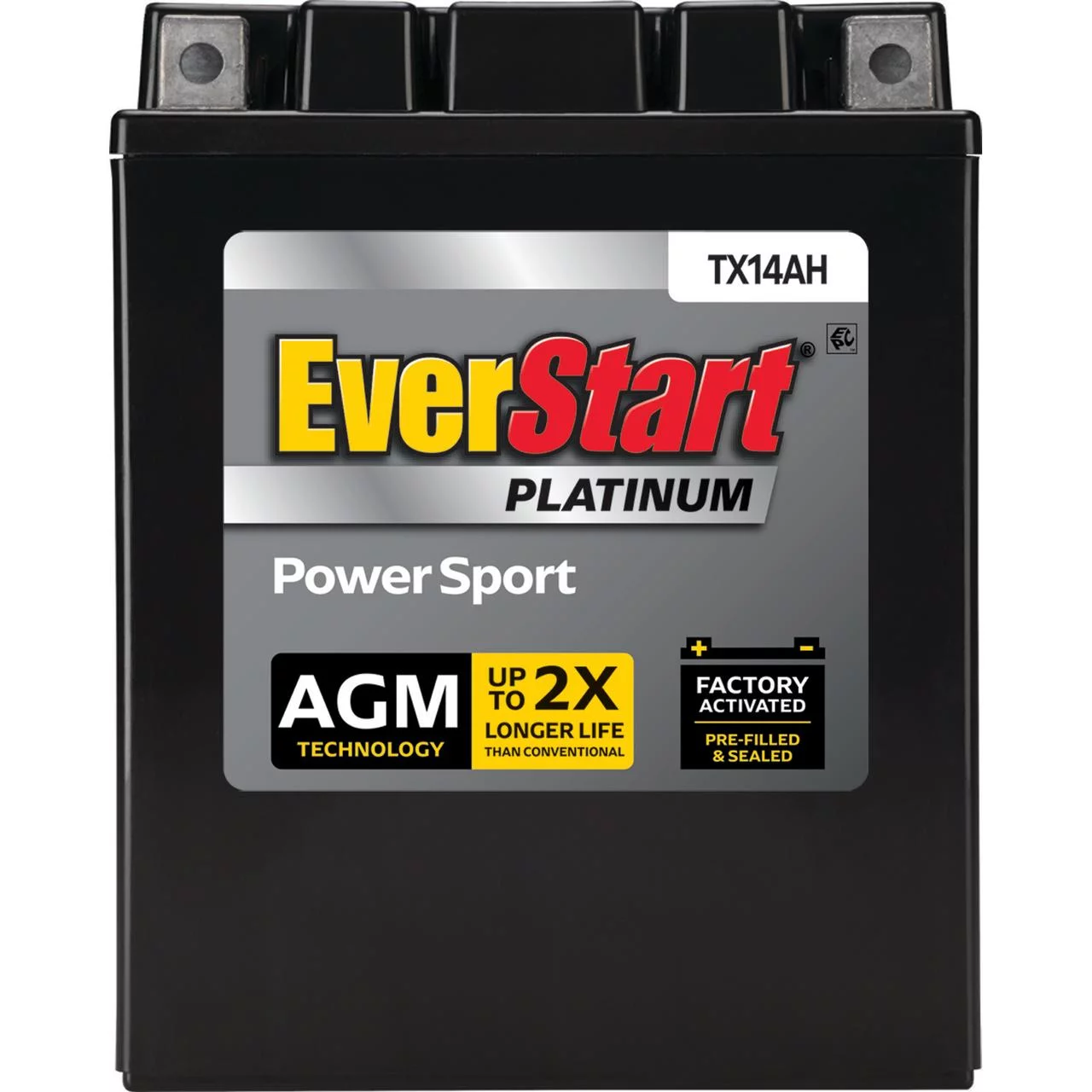 EverStart Premium AGM PowerSport Battery, Group Size TX14AH 12 Volt, 220 CCA - Inhomebuy