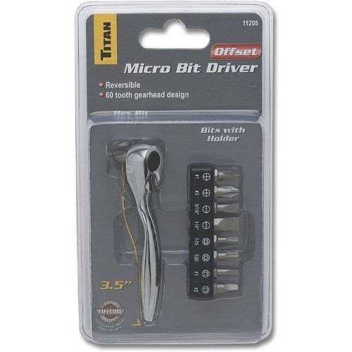 Offset Micro Bit Driver With Bits 11205 Titan - Inhomebuy