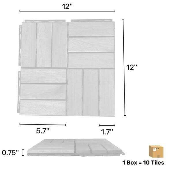 YOFE Brown Acacia Wood 3/4 in. T x 12 in. W Solid Hardwood Flooring Interlocking Deck Tiles - Inhomebuy