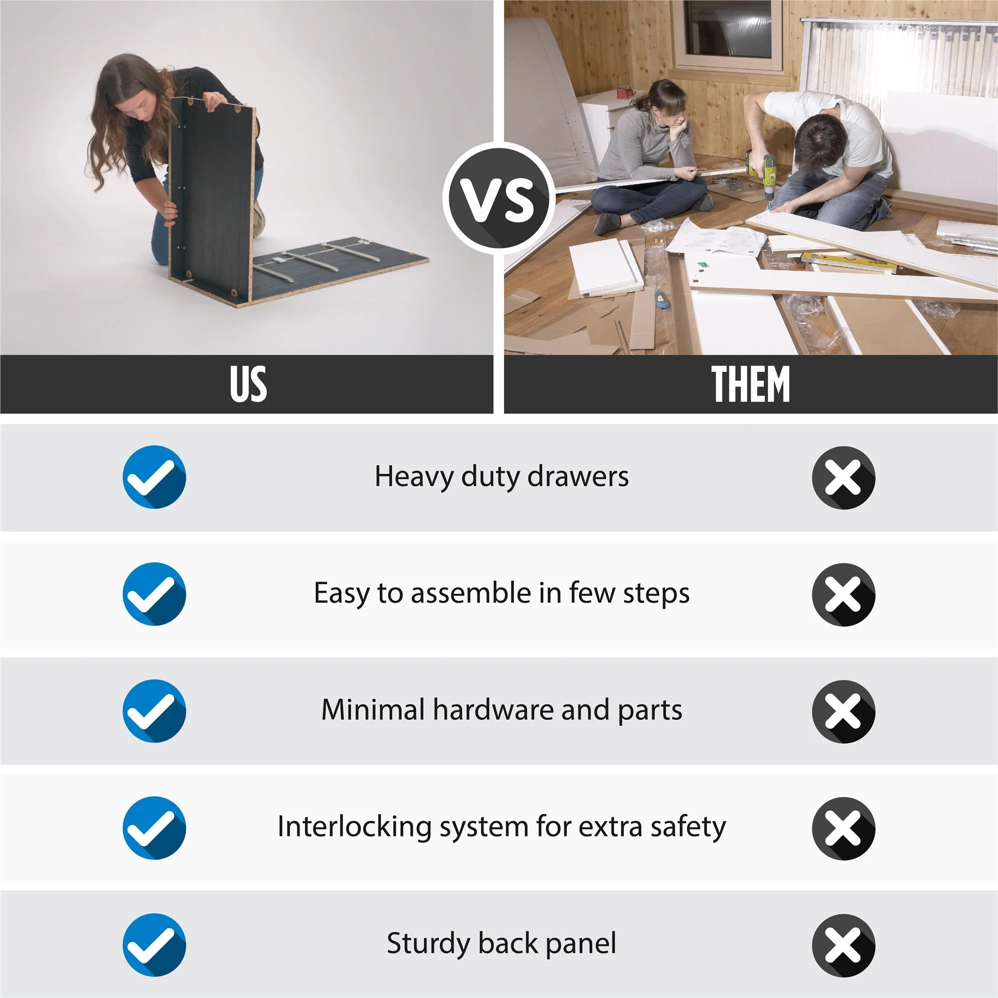 Ameriwood Home BrEZ Build Pearce 4 Drawer Dresser, Black Oak - Inhomebuy