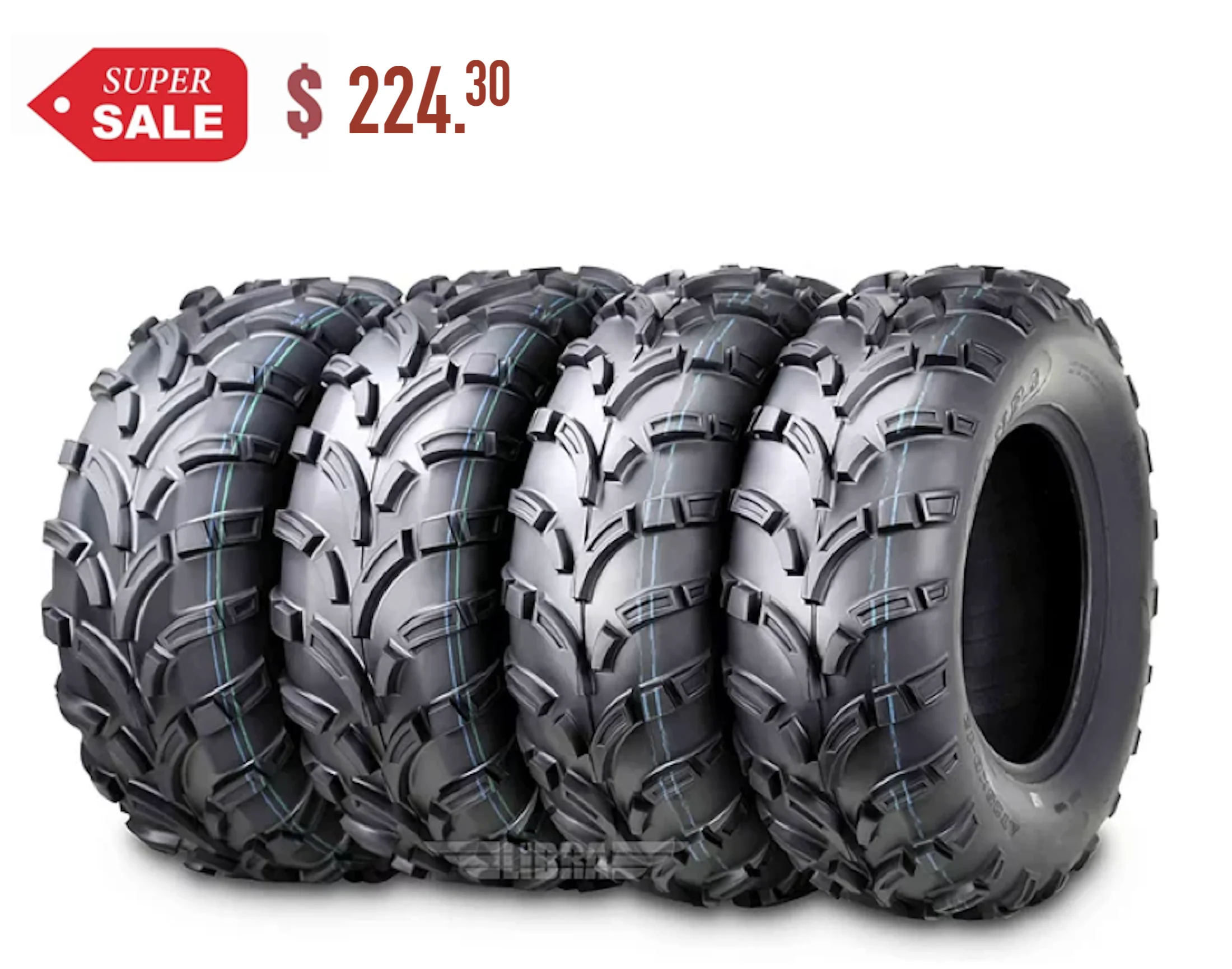 Wanda ATV/UTV Tires 25x8-12 Front & 25x10-12 Rear /6PR P373, Set 4 - Inhomebuy
